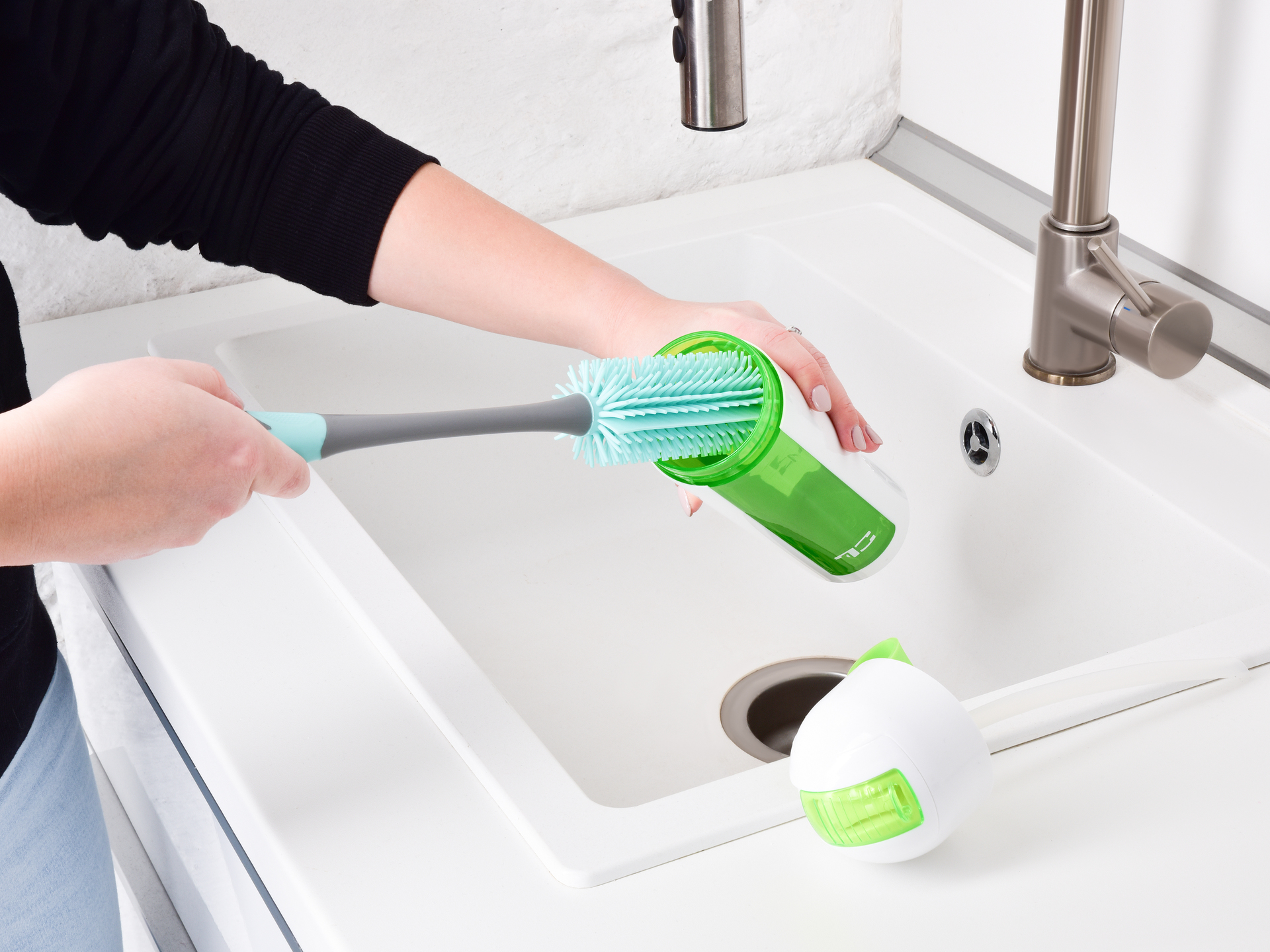 GoEco® doživotná kefa na fľaše a vázy