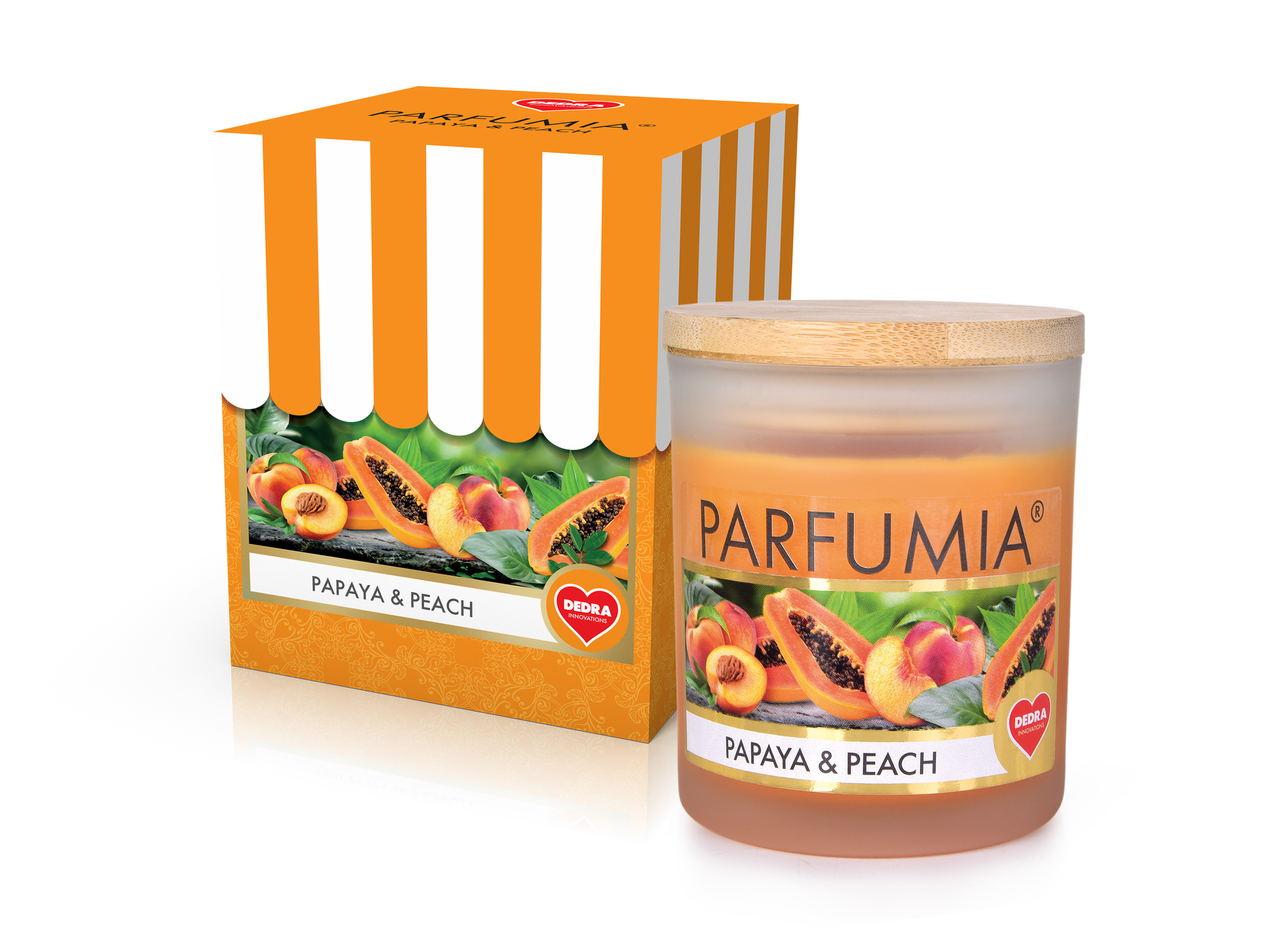 Sójová vonná EKO svíce Parfumia, Papaya & Peach 250 ml