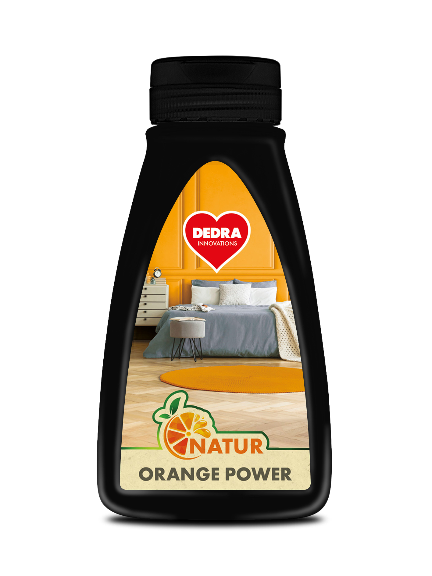 EKO prostriedok s pomarančovým olejom na drevené podlahy, parkety a hladké povrchy NATUR ORANGE POWER