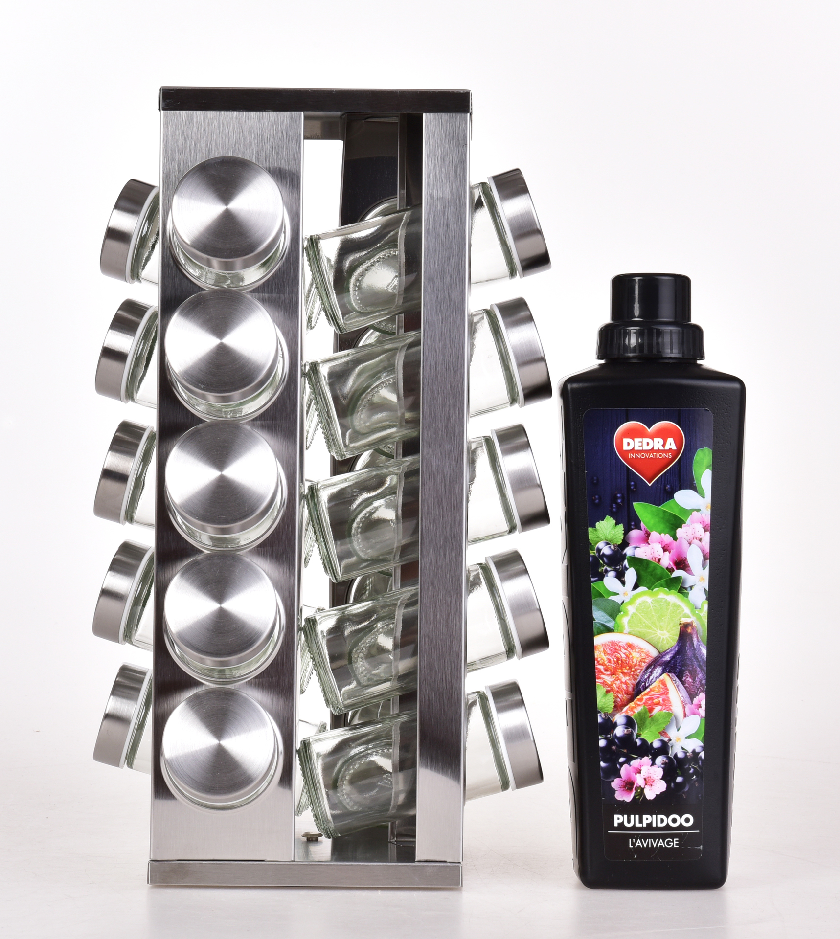 CAROUSEL nerezový koreničkový kolotoč na 20 koreničiek