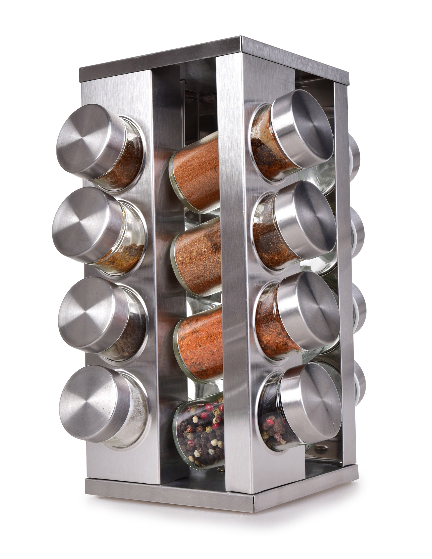 CAROUSEL nerezový koreničkový kolotoč na 16 koreničiek