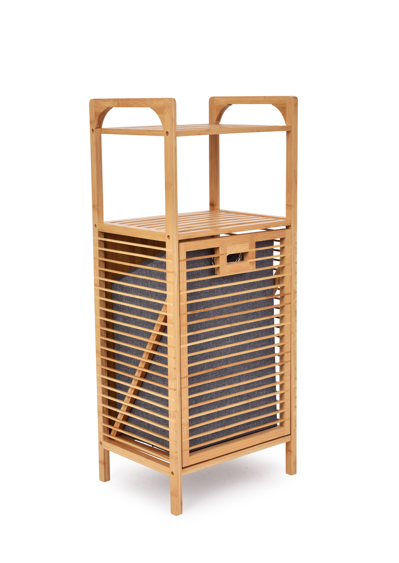 BAMBUSOVÝ REGÁL s odklápacím košom na bielizeň GoEco®