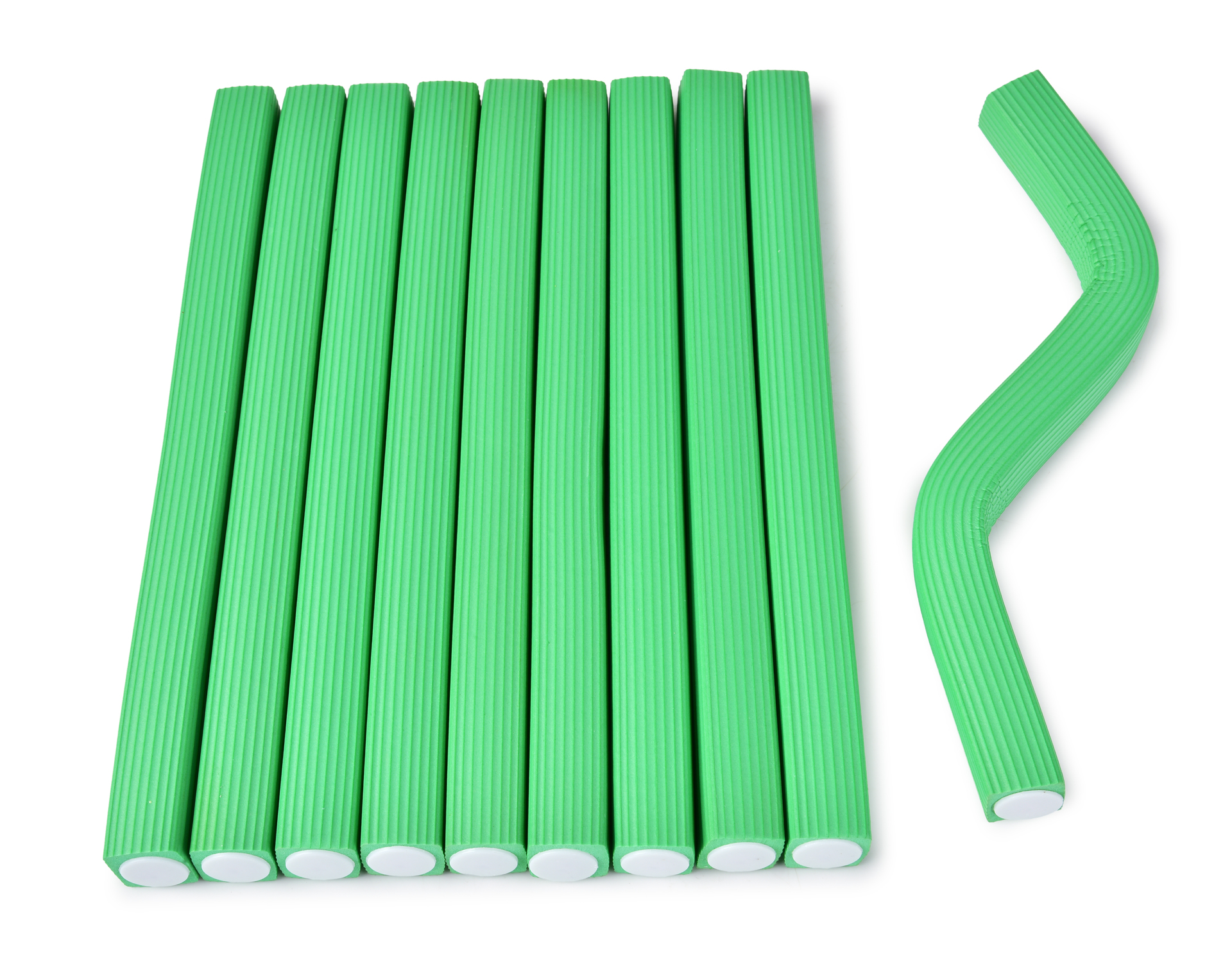 10 szt. elastyczne piankowe waki do wosw PAPILOTY 18x18 mm zielone