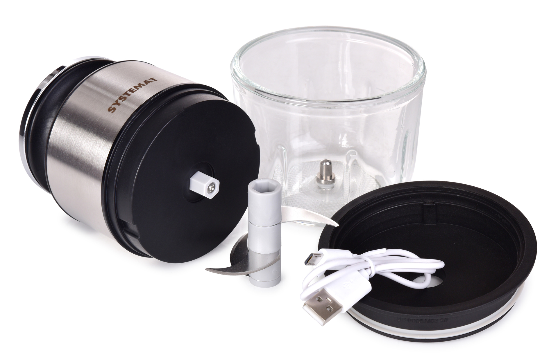 MINISEKÁTOR bezdrôtový dobíjací USB sekáčik na bylinky, cibuľu, cesnak a mäkké plody