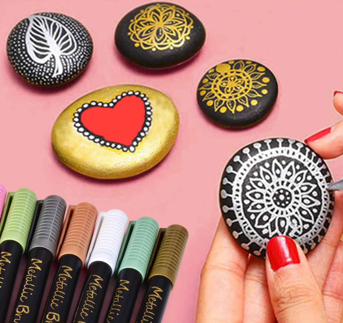 ART 10 ks metalické štetcové fixy