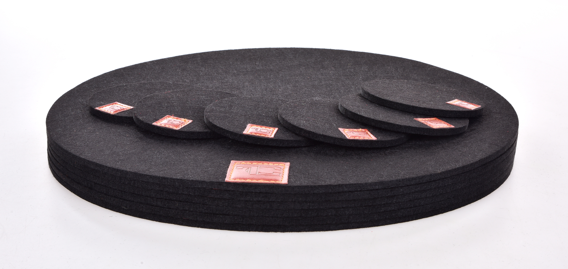 GoEco® sada 12 ks okrúhlych prestieraní z plsti (filcu)