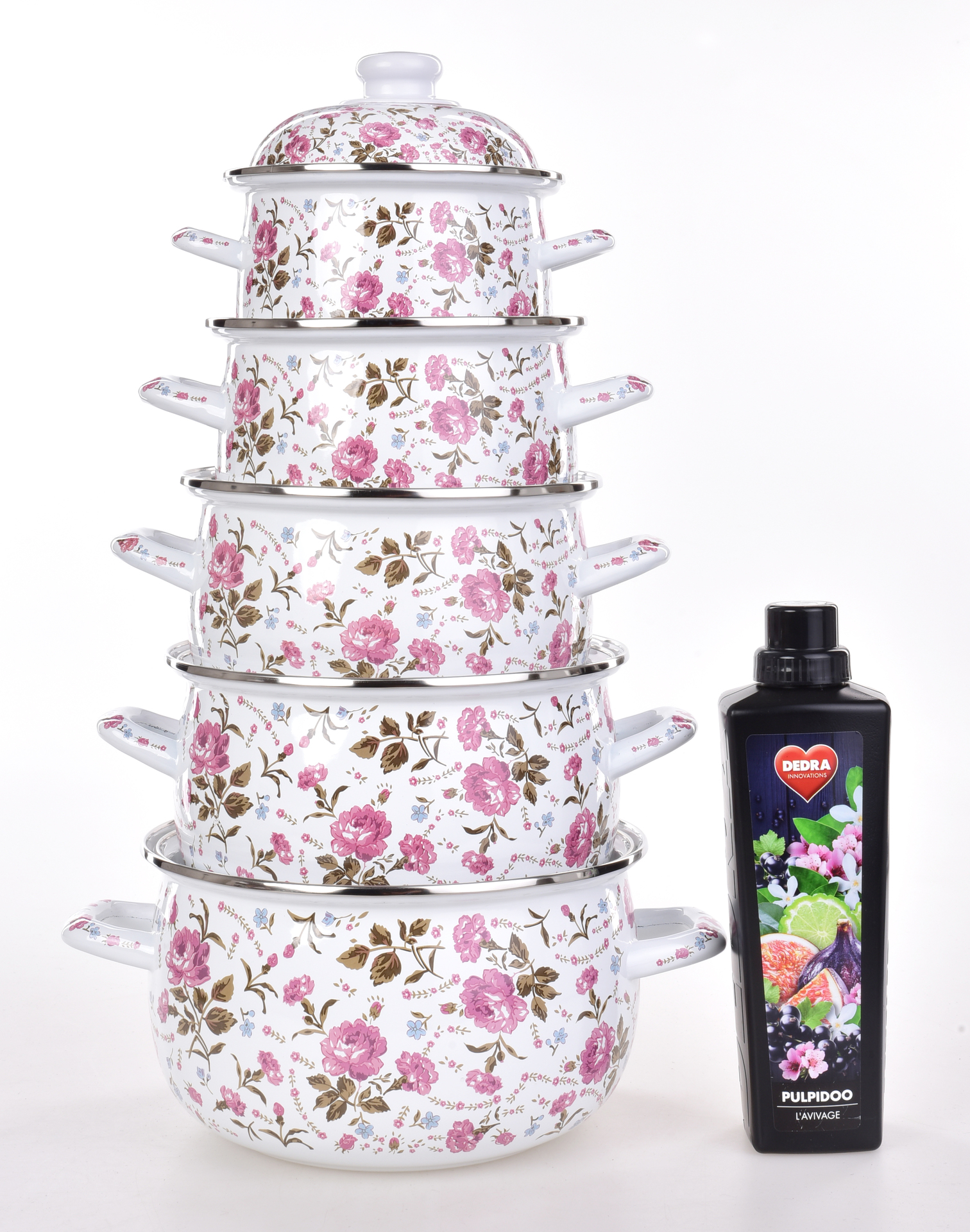 RUSTICAL 10 dielna sada smaltovaných hrubostenných hrncov s pokrievkami