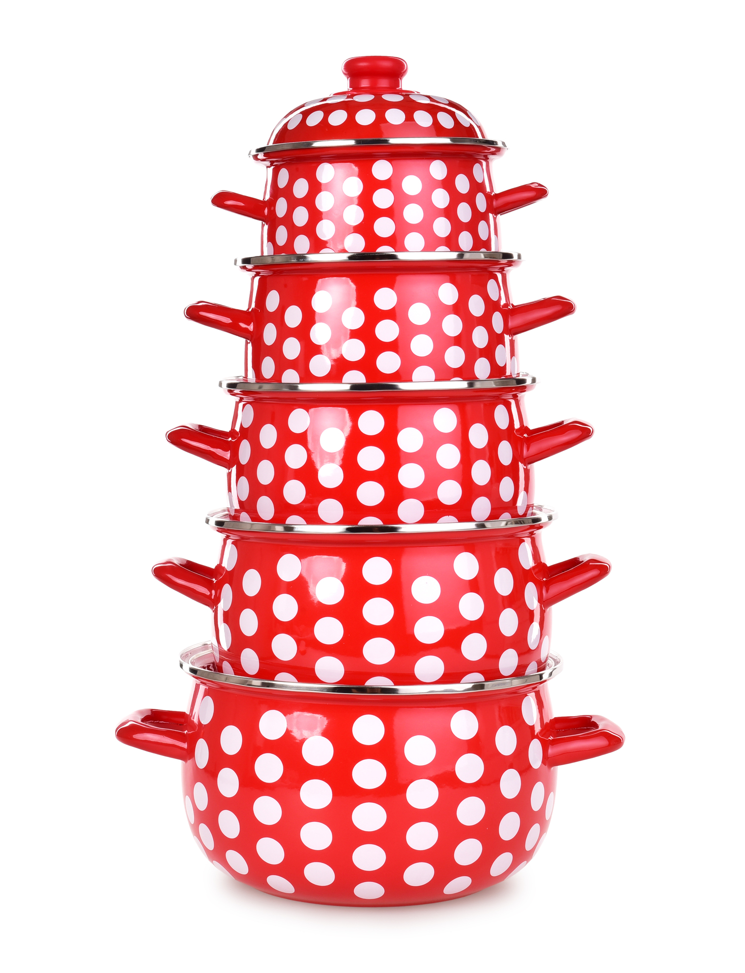 RUSTICAL 10 dielna sada smaltovaných hrubostenných hrncov s pokrievkami