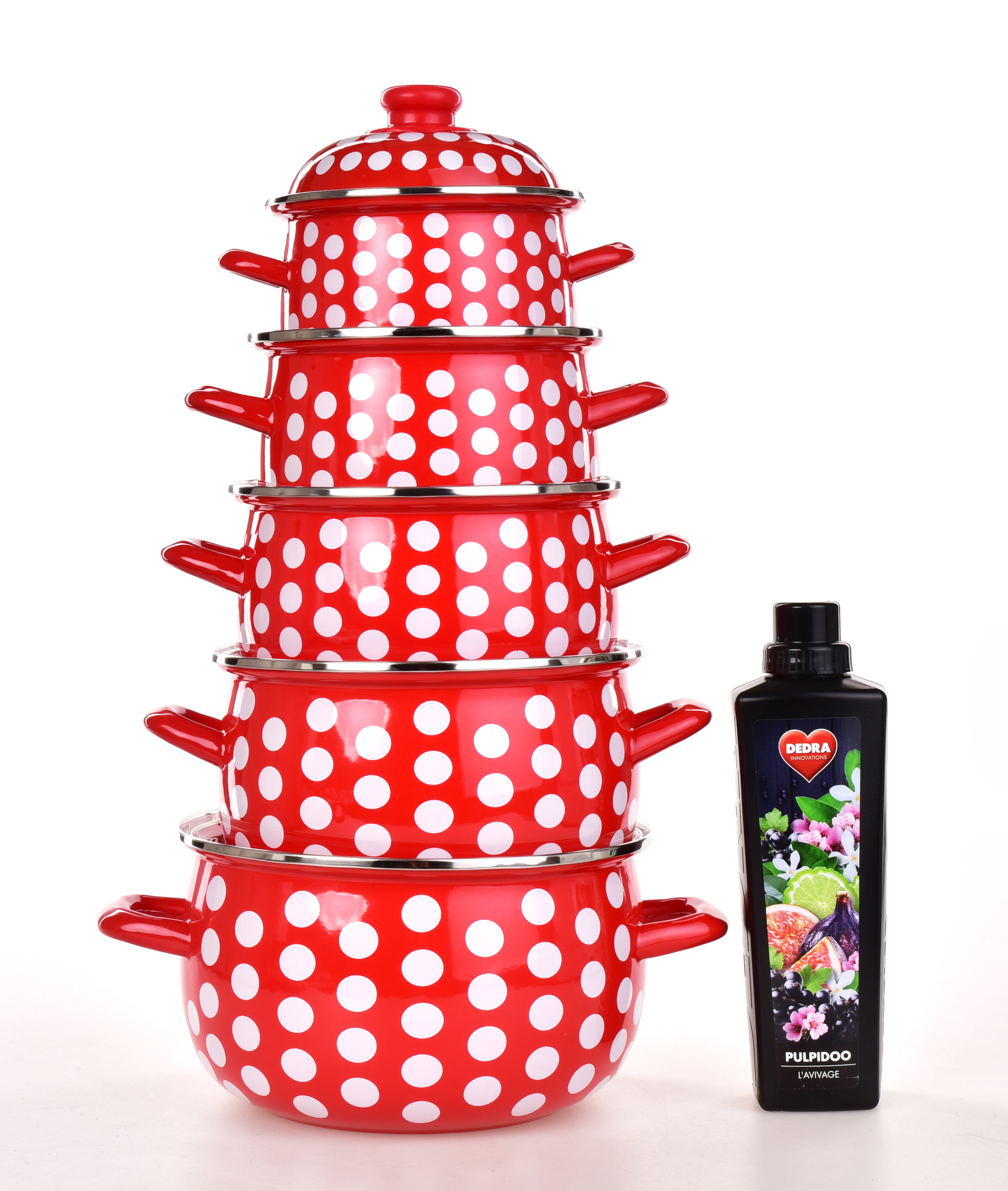 RUSTICAL 10 dielna sada smaltovaných hrubostenných hrncov s pokrievkami