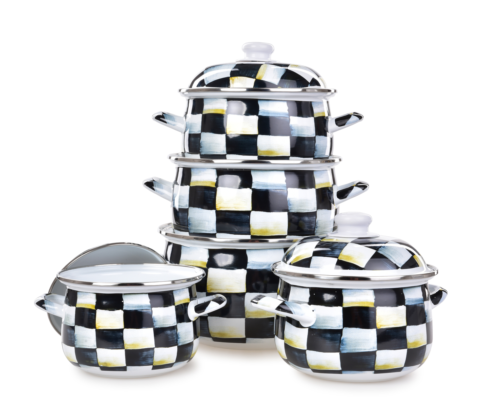 RUSTICAL 10 dielna sada smaltovaných hrubostenných hrncov s pokrievkami