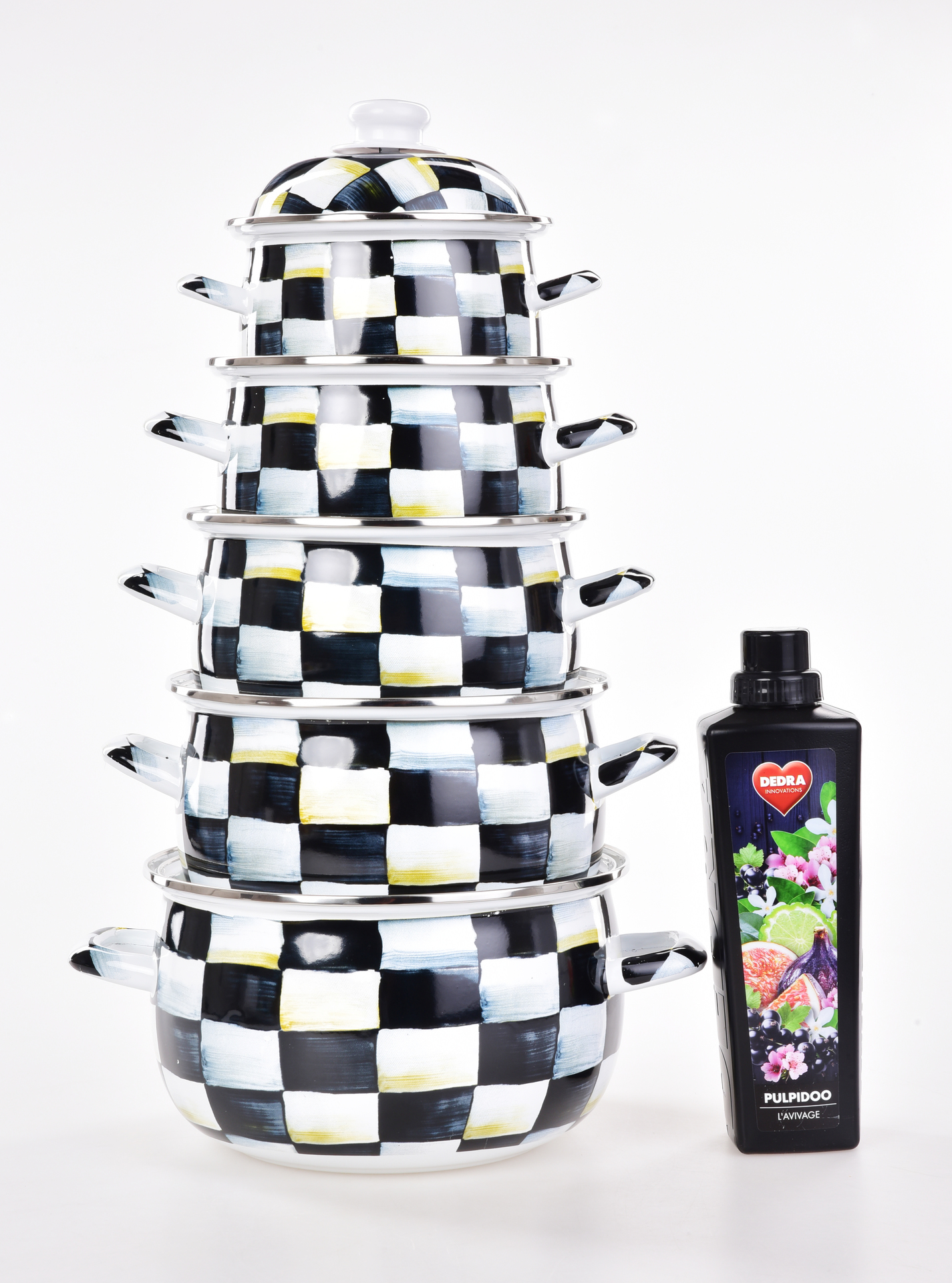 RUSTICAL 10 dielna sada smaltovaných hrubostenných hrncov s pokrievkami