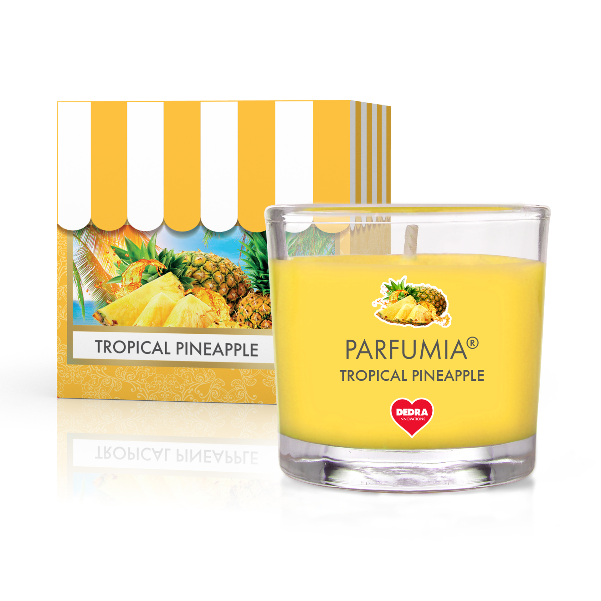 Votivní sójová vonná EKO svíce PARFUMIA®,  tropický ananas TROPICAL PINEAPPLE
