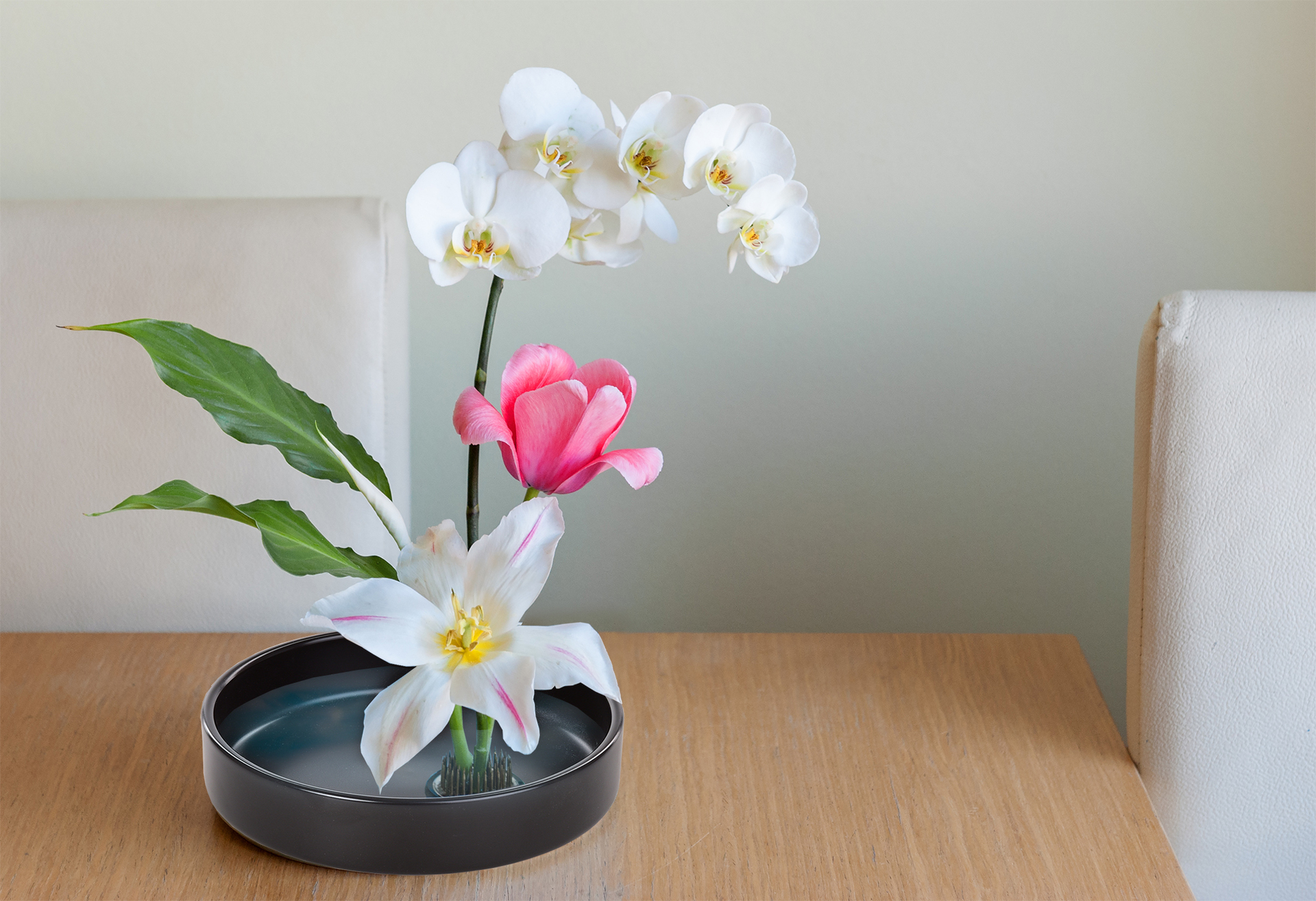 IKEBANA keramická tácka na sviečky a dekorácie