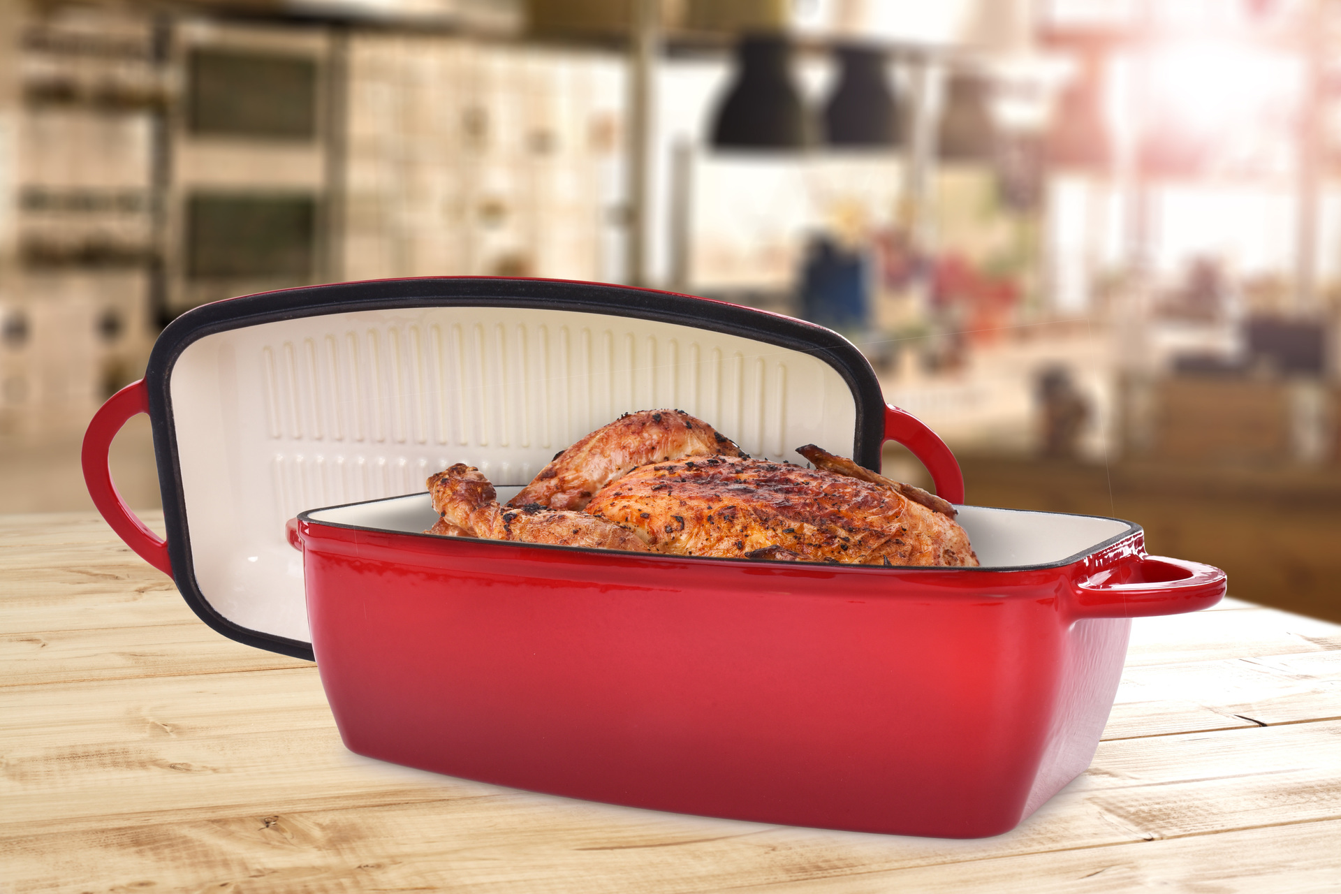 MASSIVE veľký liatinový pekáč 2v1 s grilovacím vekom