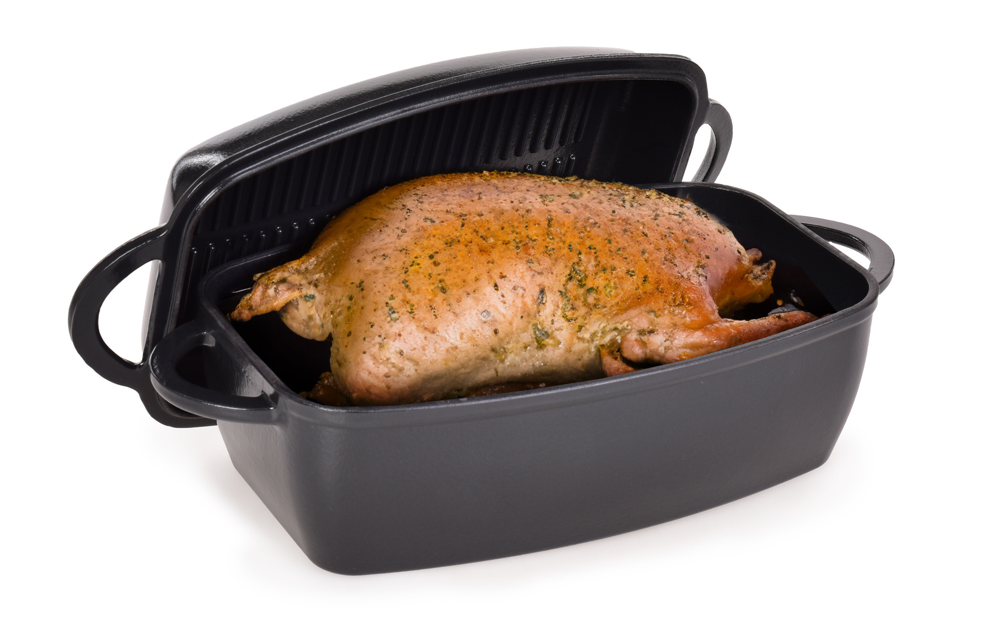 MASSIVE veľký liatinový pekáč 2v1 s grilovacím vekom