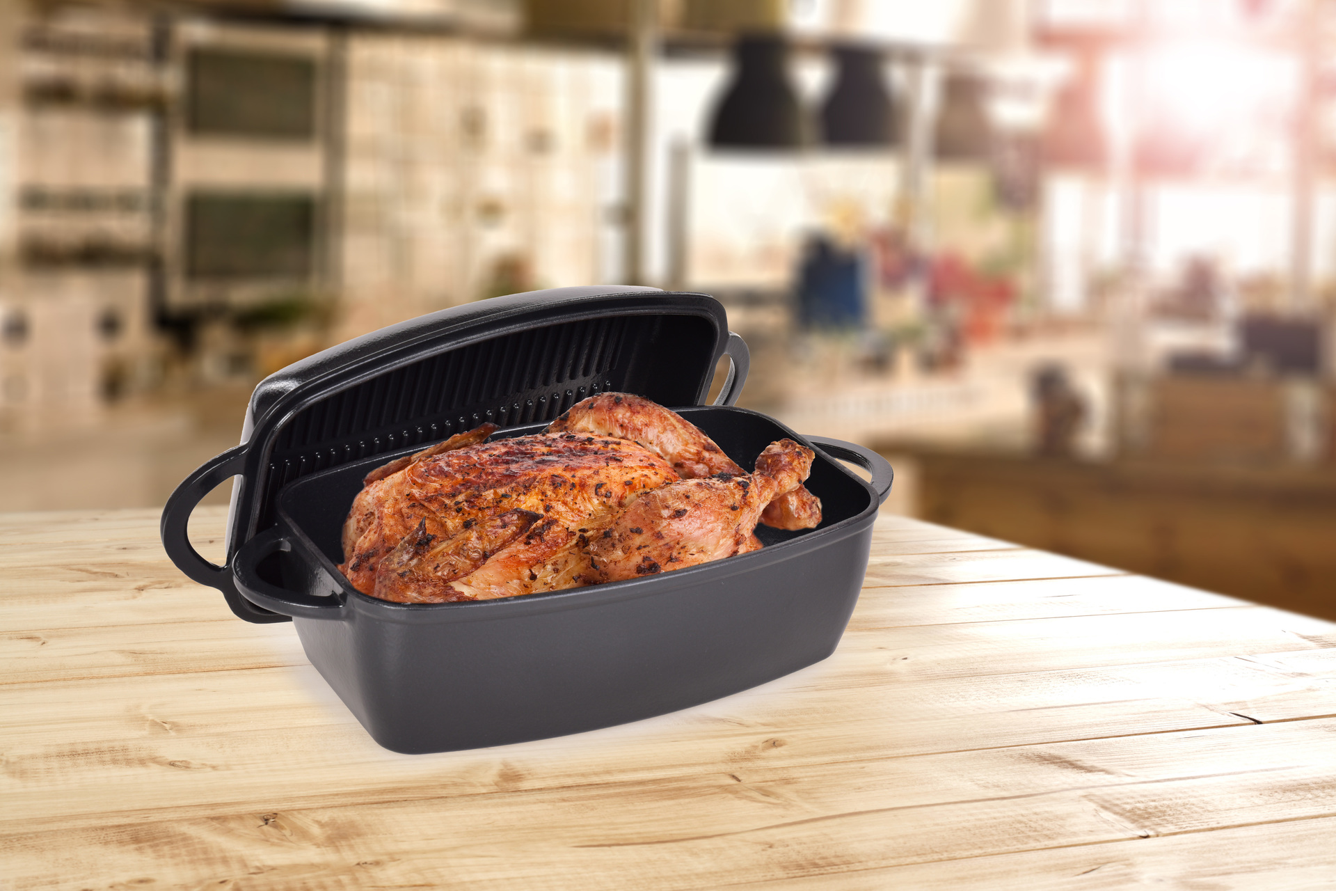 MASSIVE veľký liatinový pekáč 2v1 s grilovacím vekom