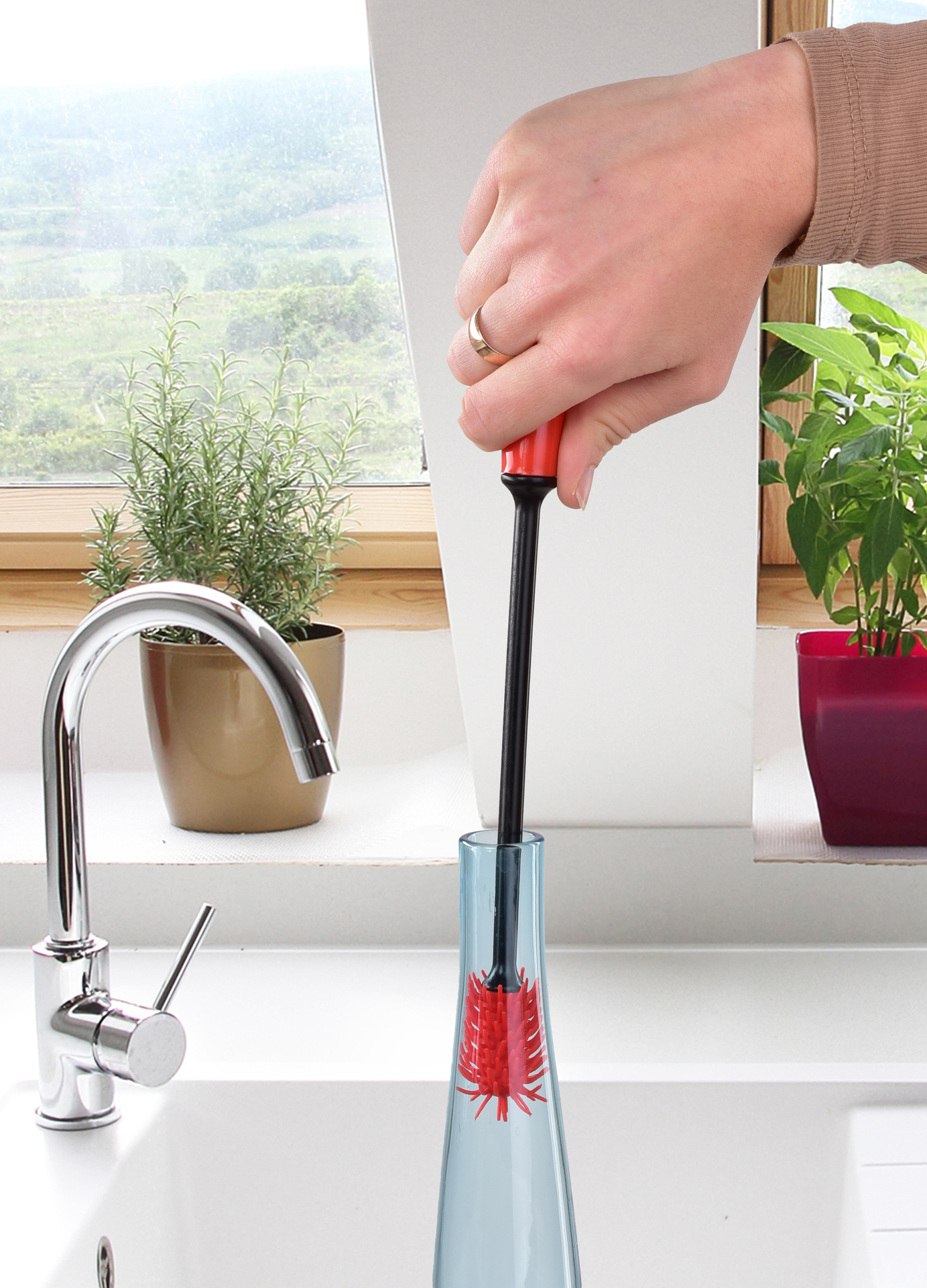 GoEco® doživotná kefa na fľaše a vázy