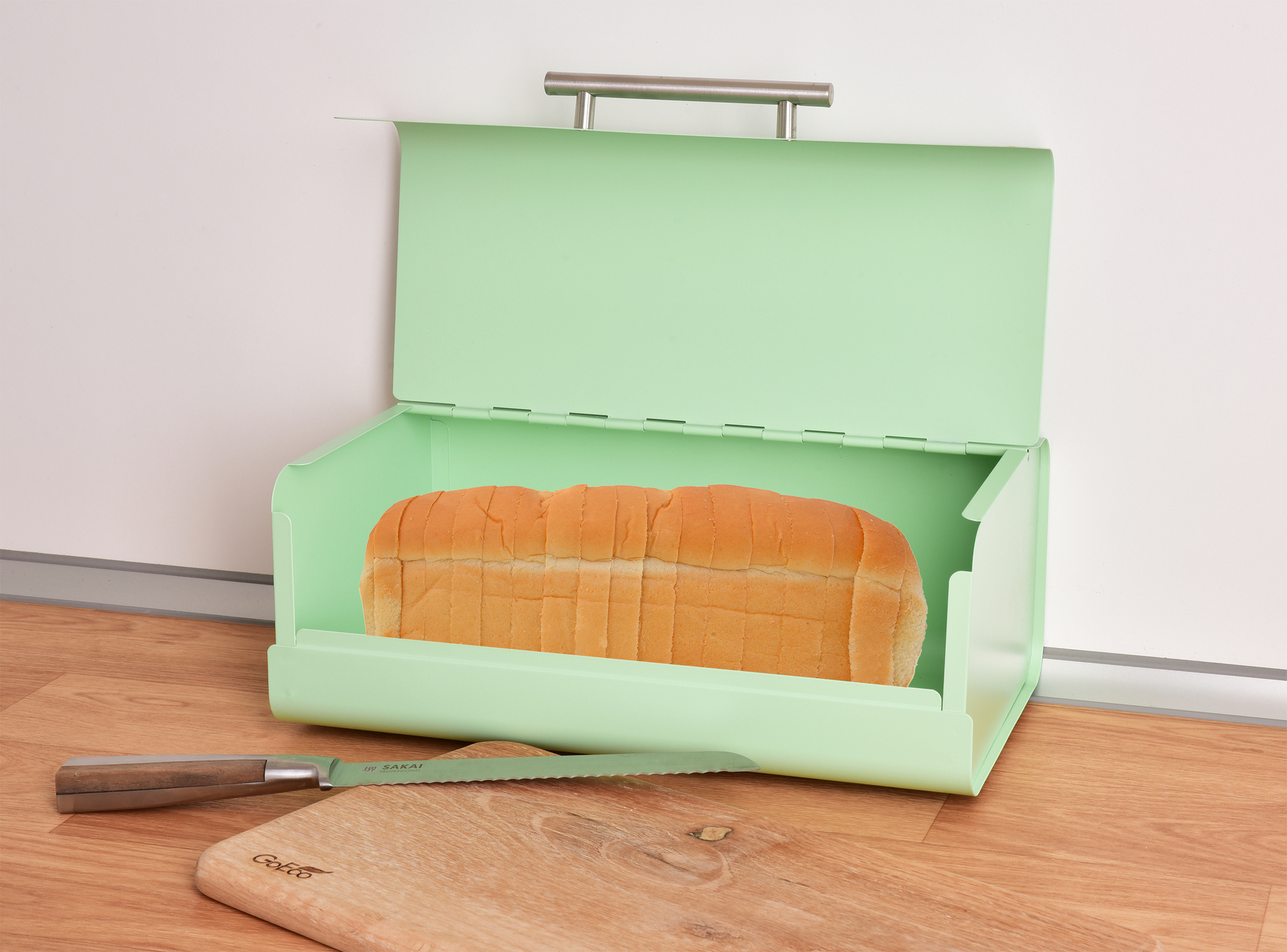 GOURMET kovový chlebník s otváracím vekom