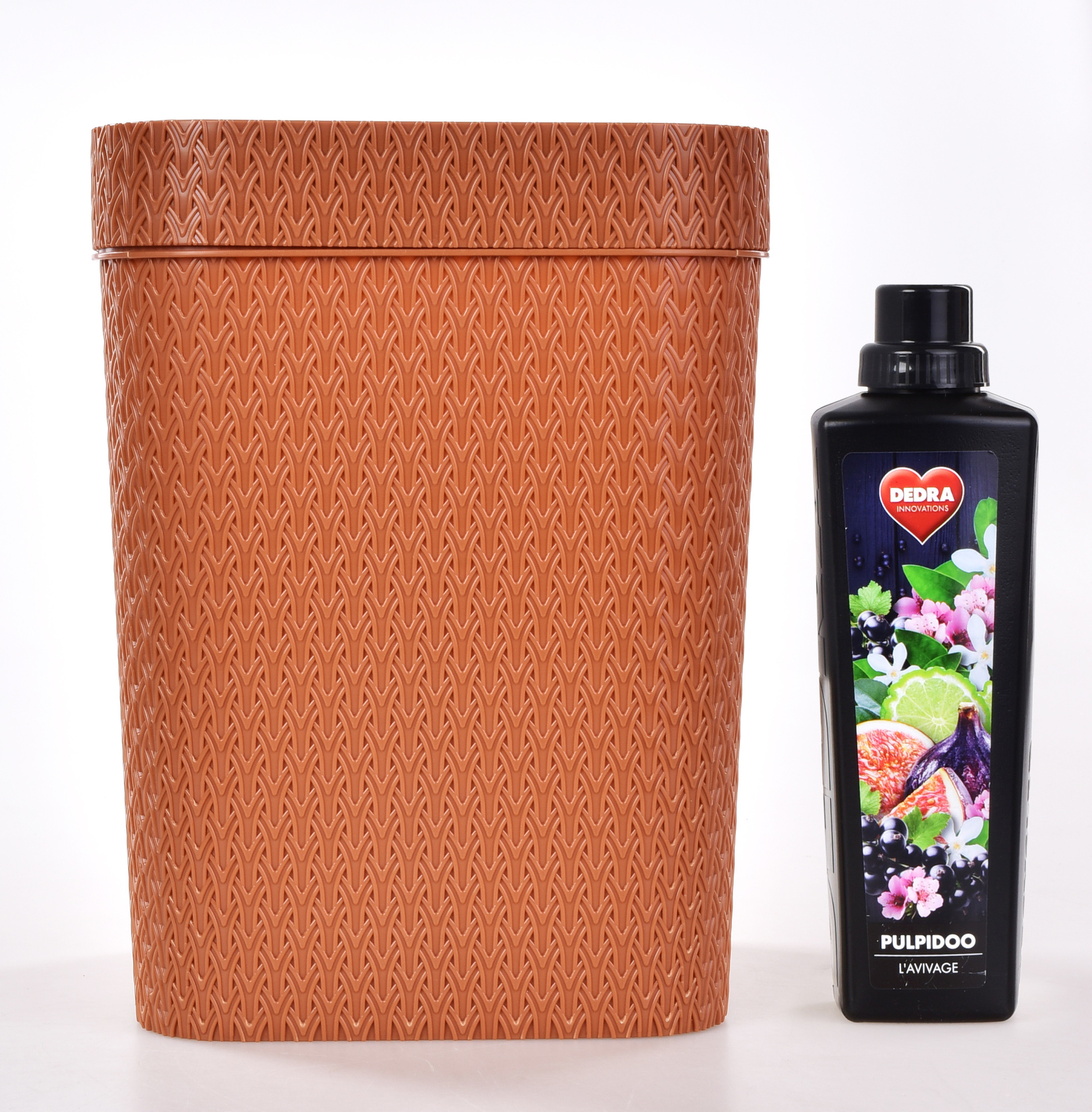 RATAN odpadkový kôš 12 L s ratanovou plastovou štruktúrou