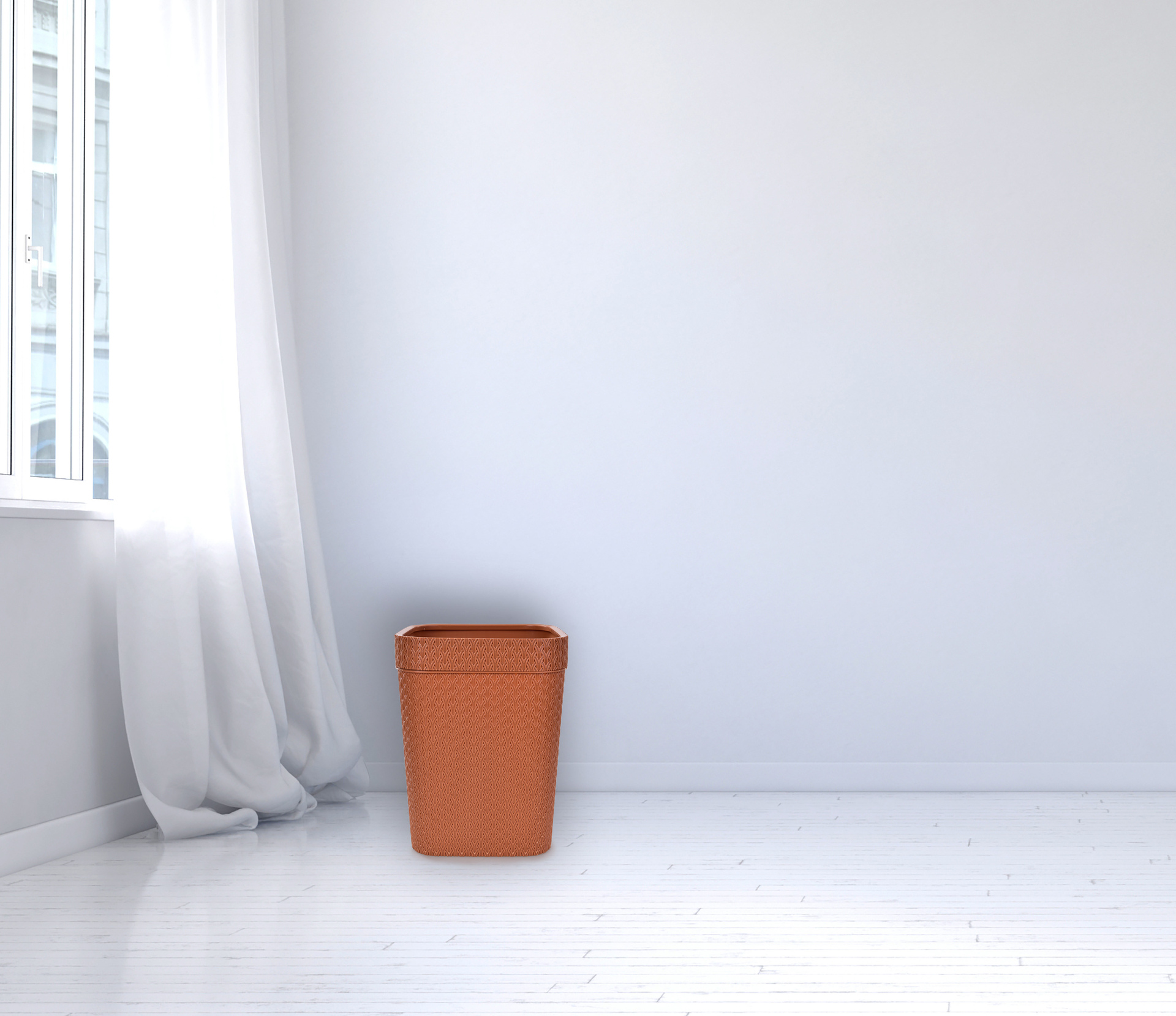 RATAN odpadkový kôš 12 L s ratanovou plastovou štruktúrou