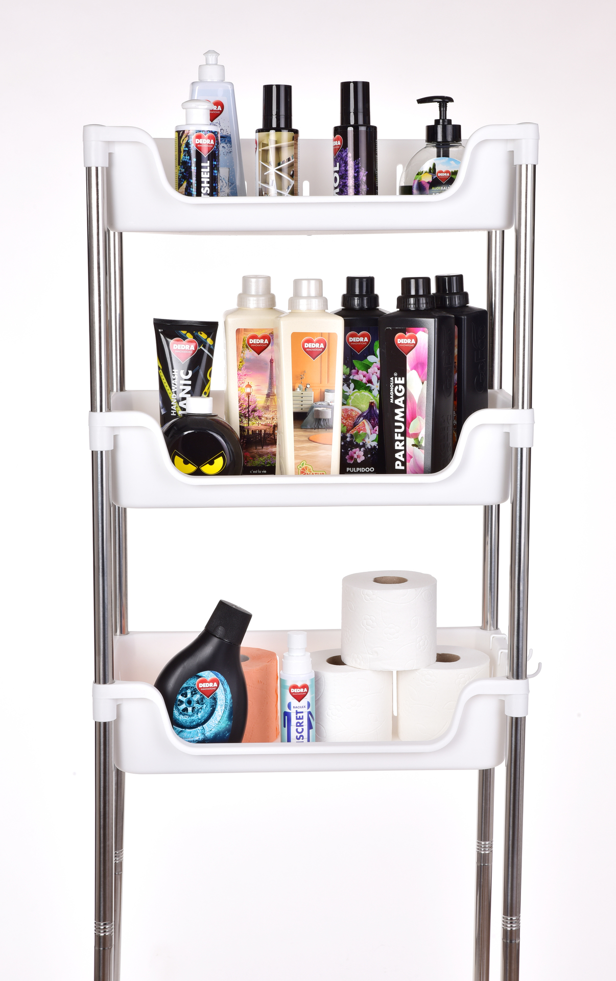 PRAKTIK WC pojazdný úložný regál s 3 policami nad toaletu