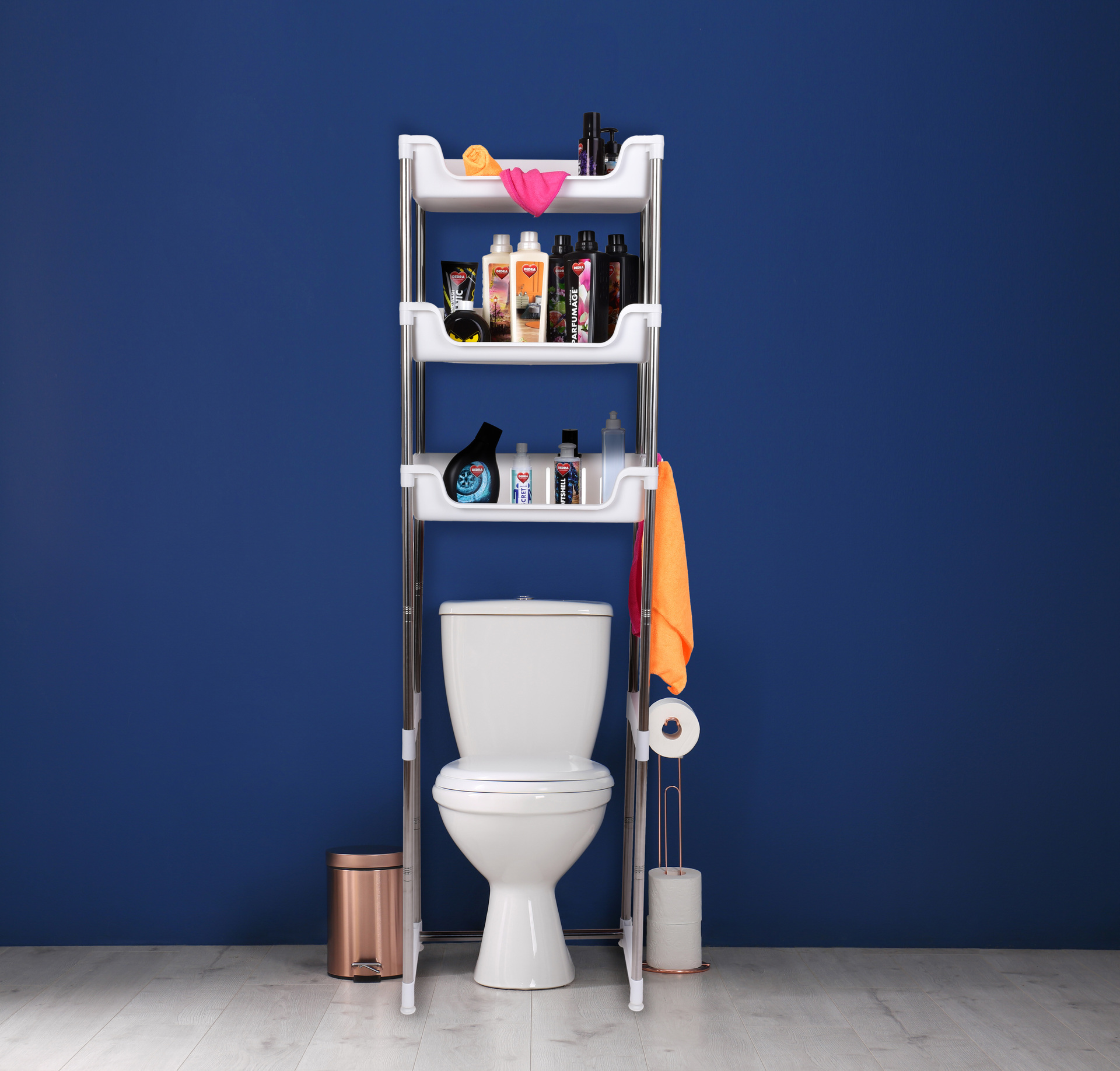 PRAKTIK WC pojazdný úložný regál s 3 policami nad toaletu