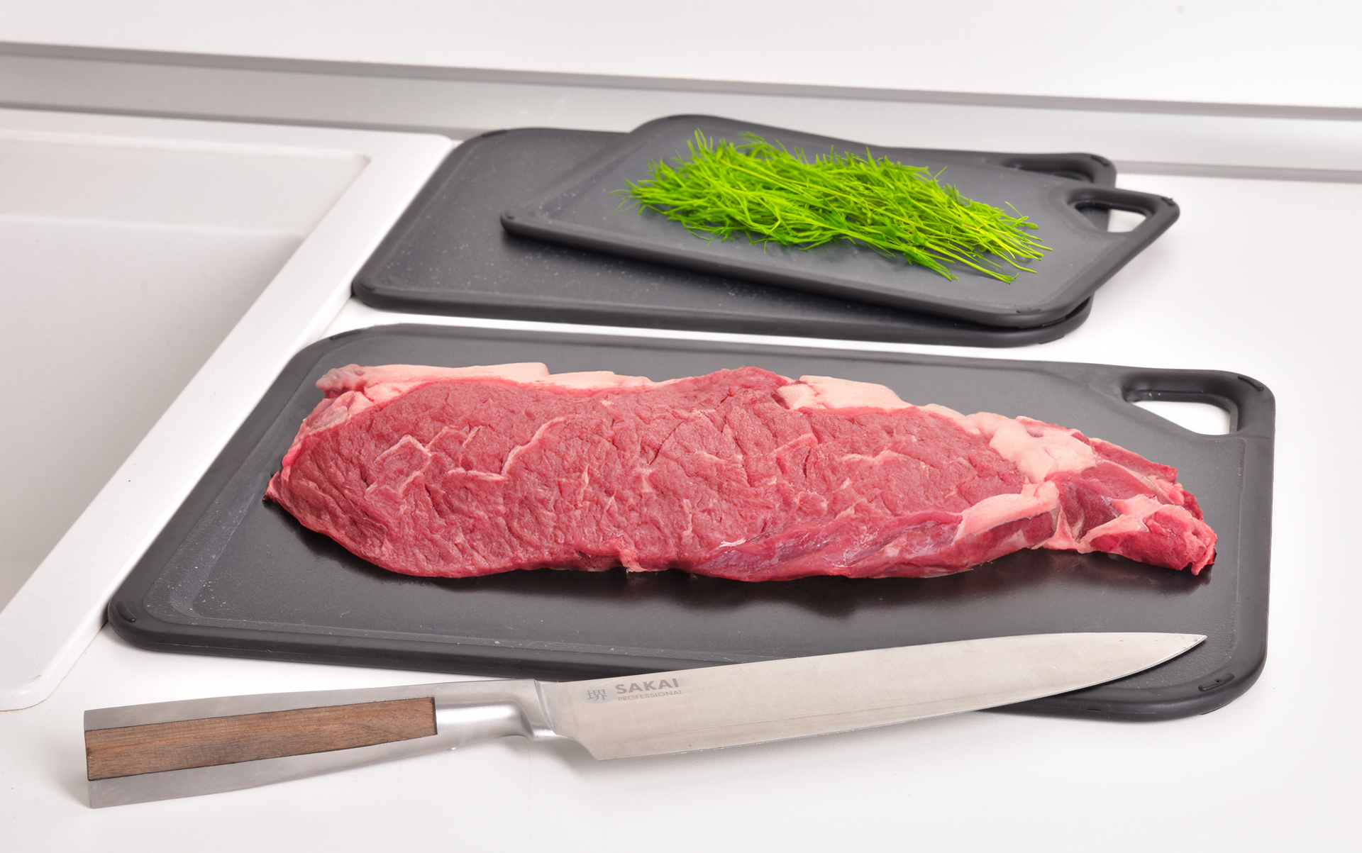 GOURMET sada 3 plastových dosiek s protišmykovými hranami