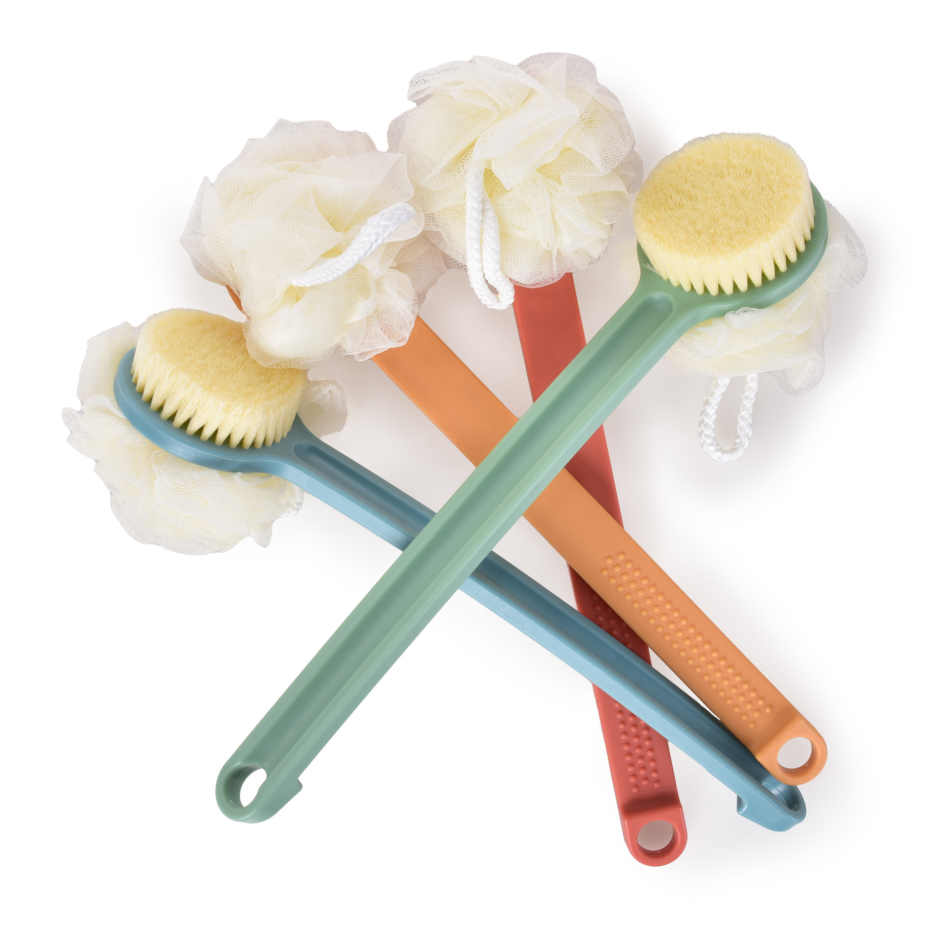 SPA 2v1 kefa + puff na umývanie chrbta