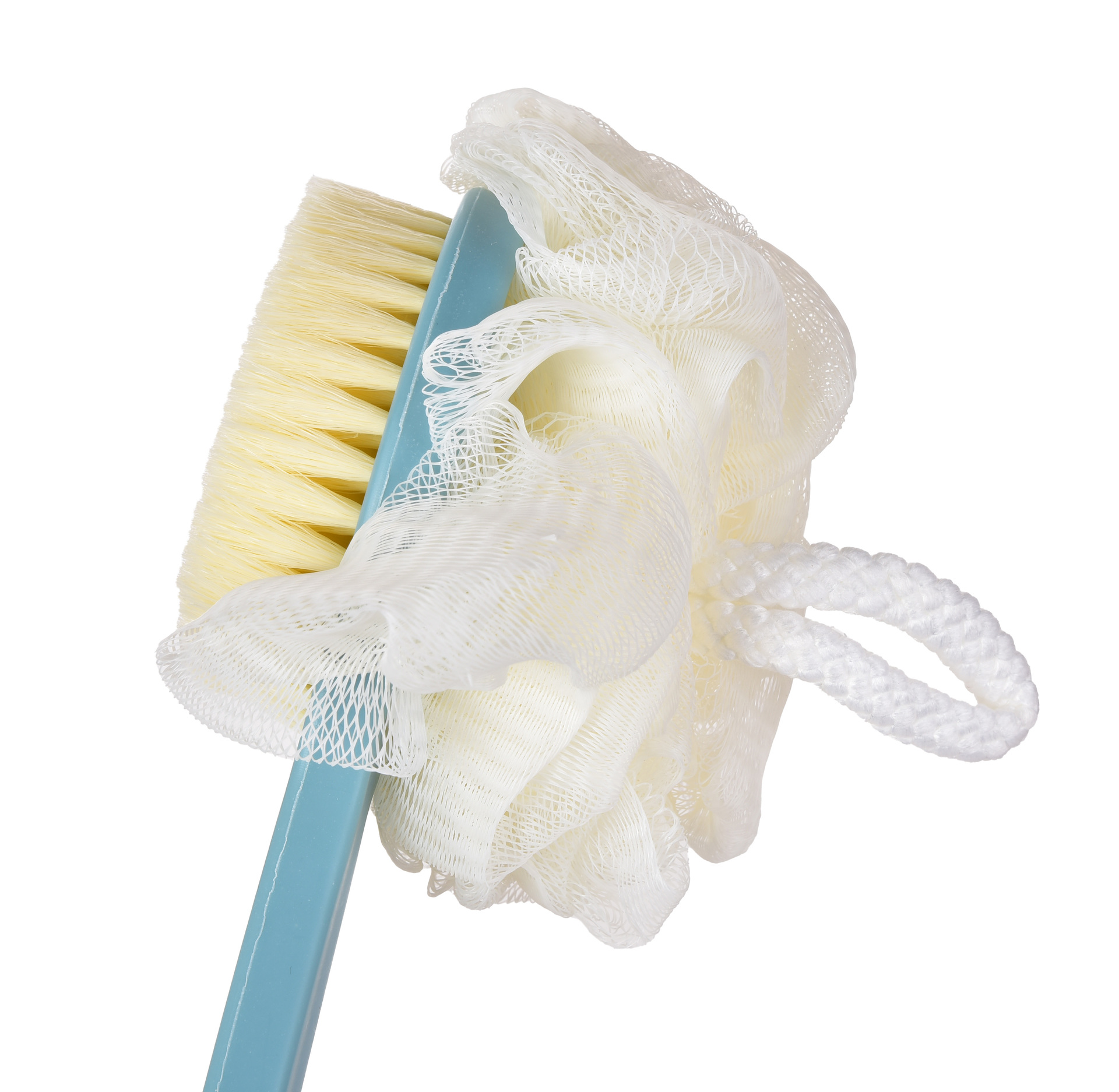 SPA 2v1 kefa + puff na umývanie chrbta