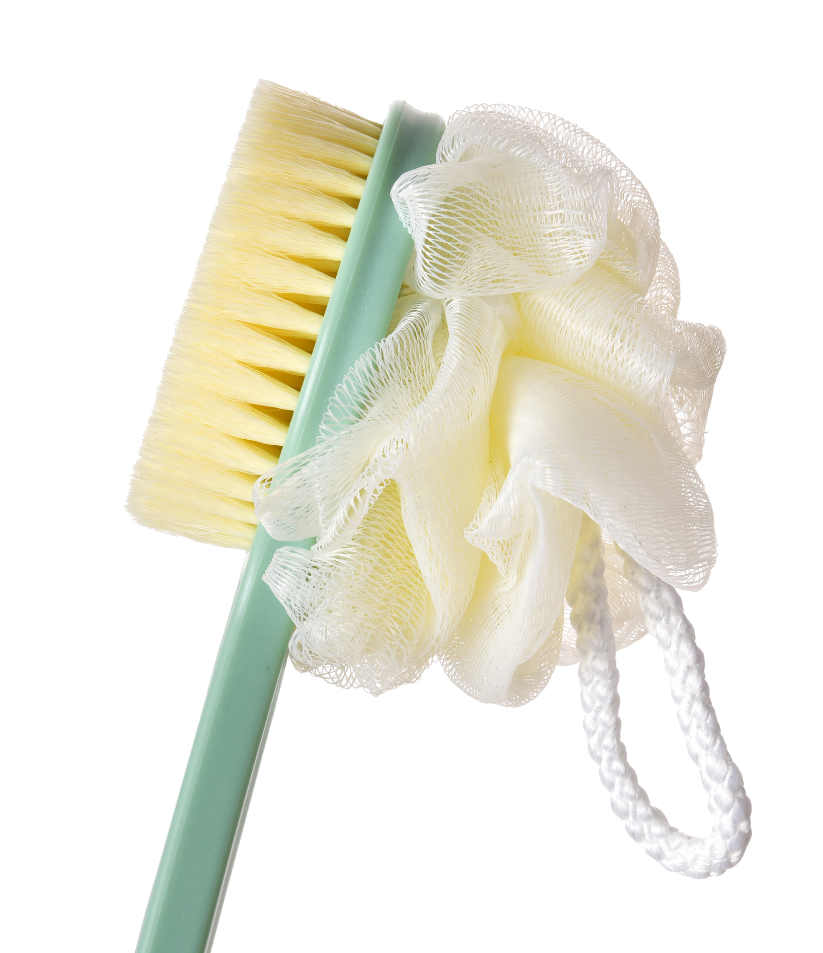 SPA 2v1 kefa + puff na umývanie chrbta