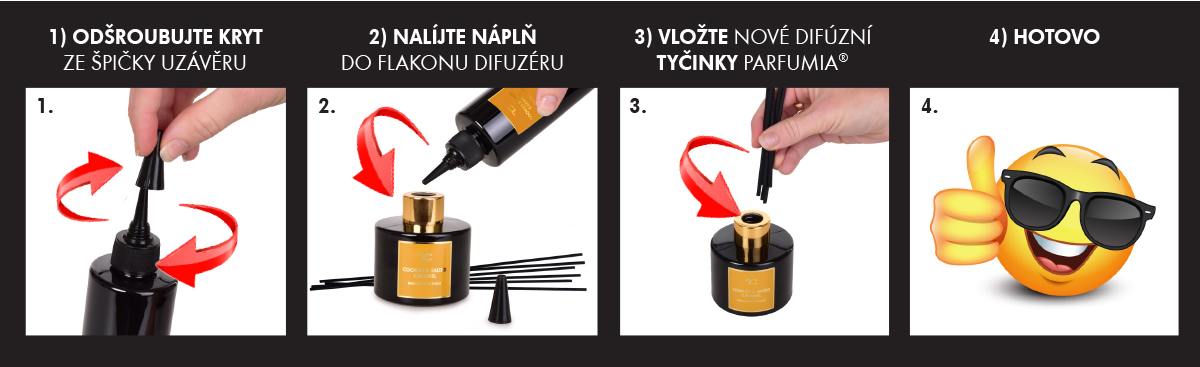 COOKIES & SALTED CARAMEL náhradná náplň do difuzéru FLOW a tyčinky PARFUMIA®