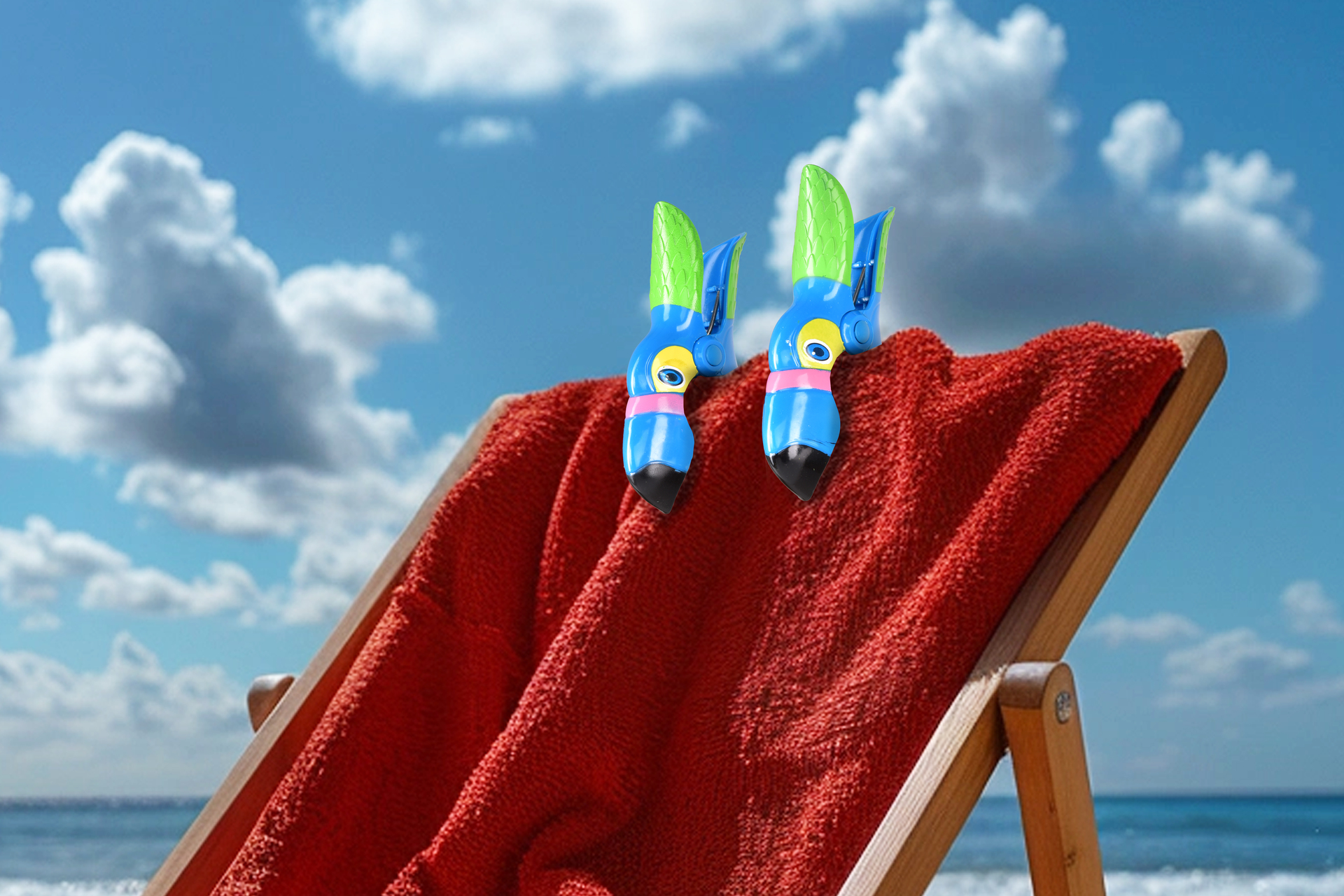 TUKAN PEPAN | 2 ks klipy na plážové osušky & lehátka