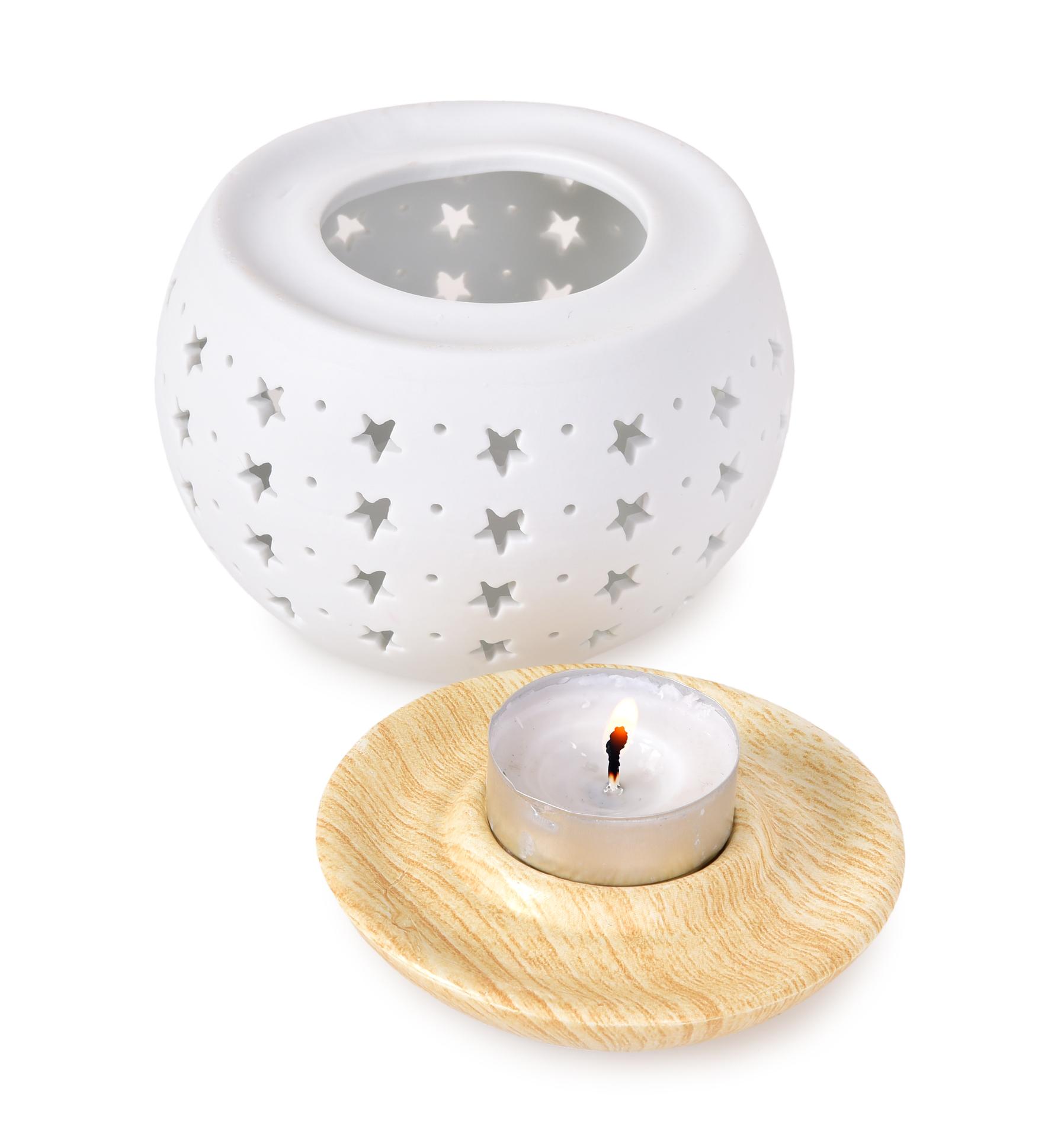 LUCENTA okrúhla aromalampa s hviezdnym dekorom