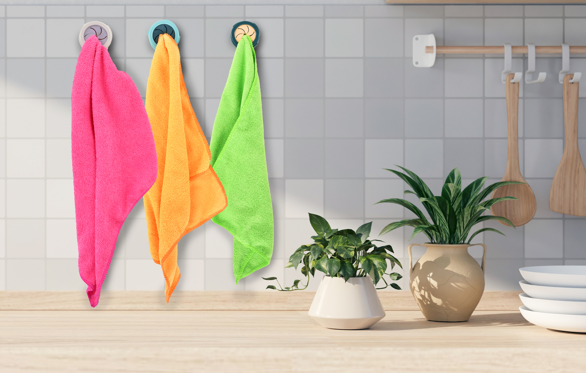 GENIUS okrúhly bezpútkový vešiak na uteráky/utierky