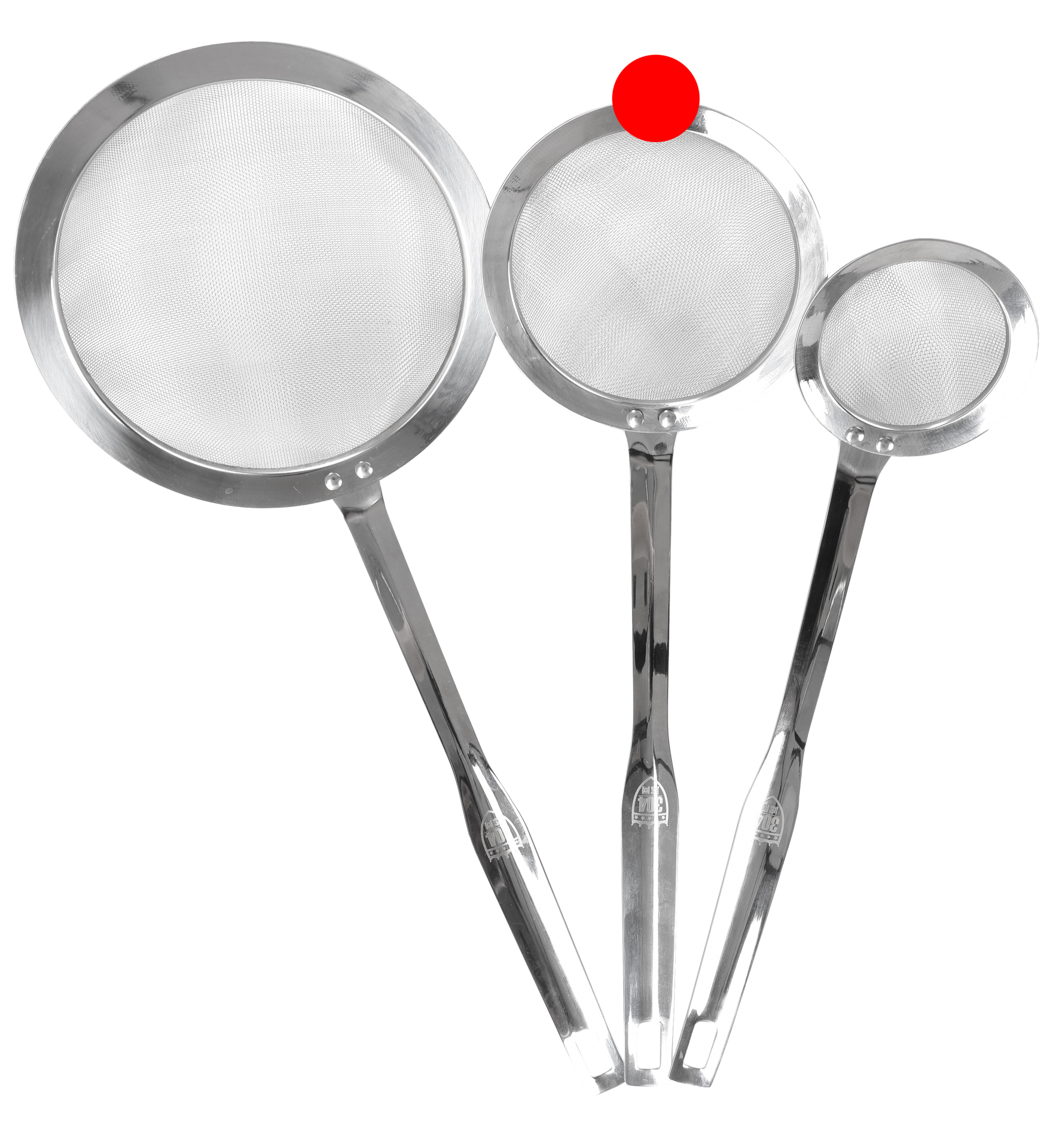 CHEF nerezové sitko/cedník s dlhou rukoväťou