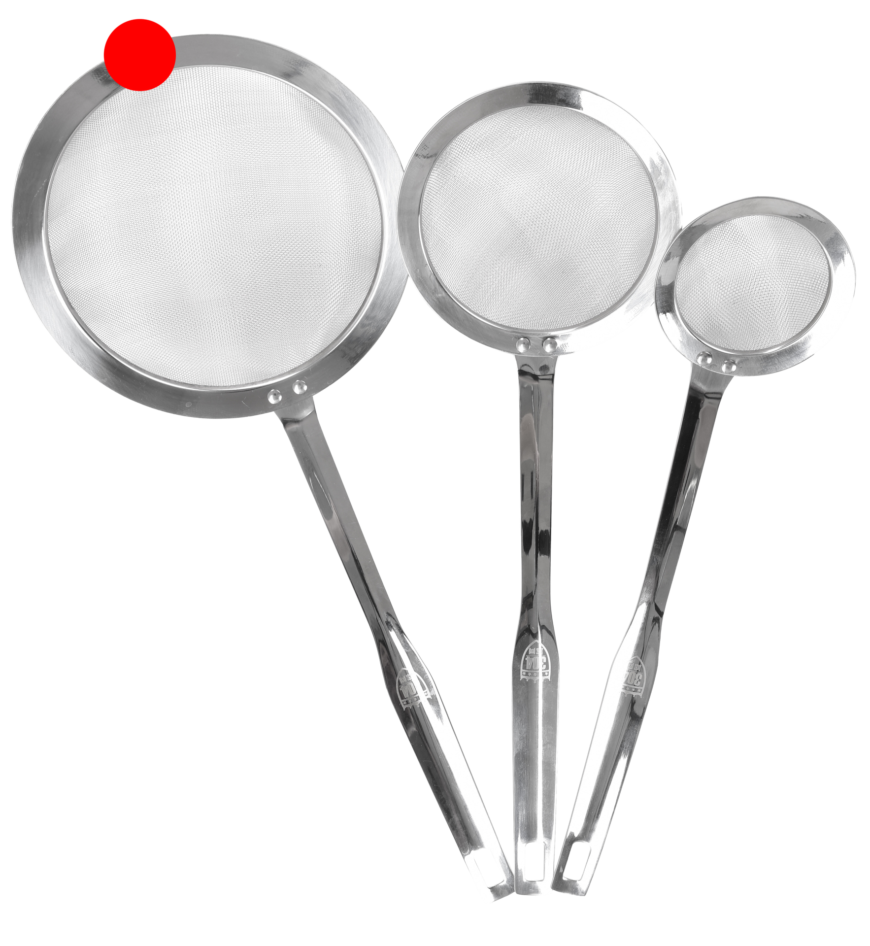 CHEF nerezové sitko/cedník s dlhou rukoväťou