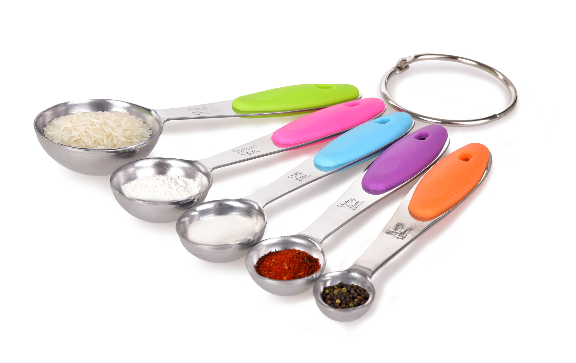 LYŽIČKOMERKY sada 5 ks nerezových odmeriek