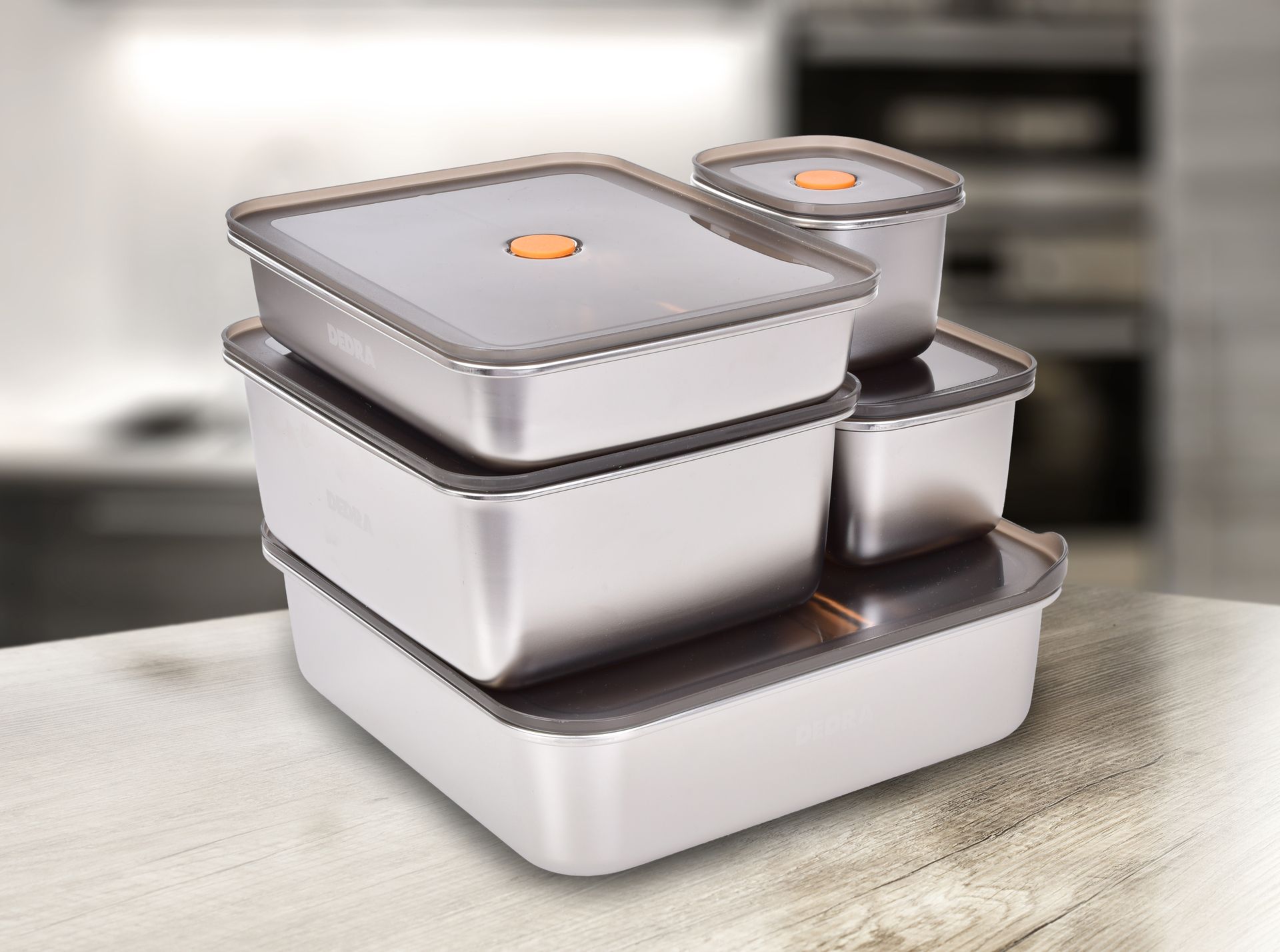 GOURMET nerezová dóza na potraviny 3,7 L so silikónovým tesnením a ventilom