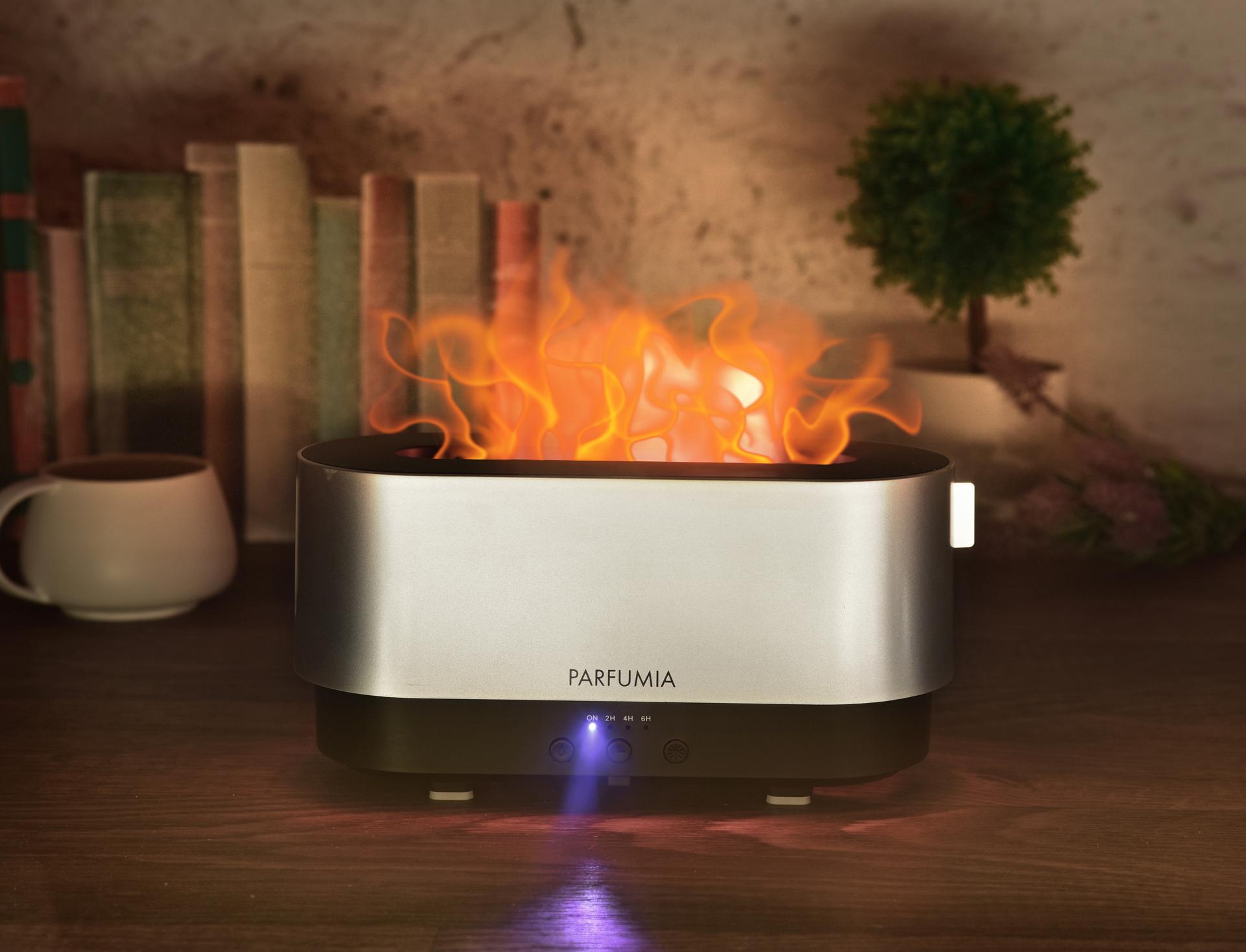 AROMIQA FLAME sonický aromadifuzér s osvetlením meniacim farby a časovačom