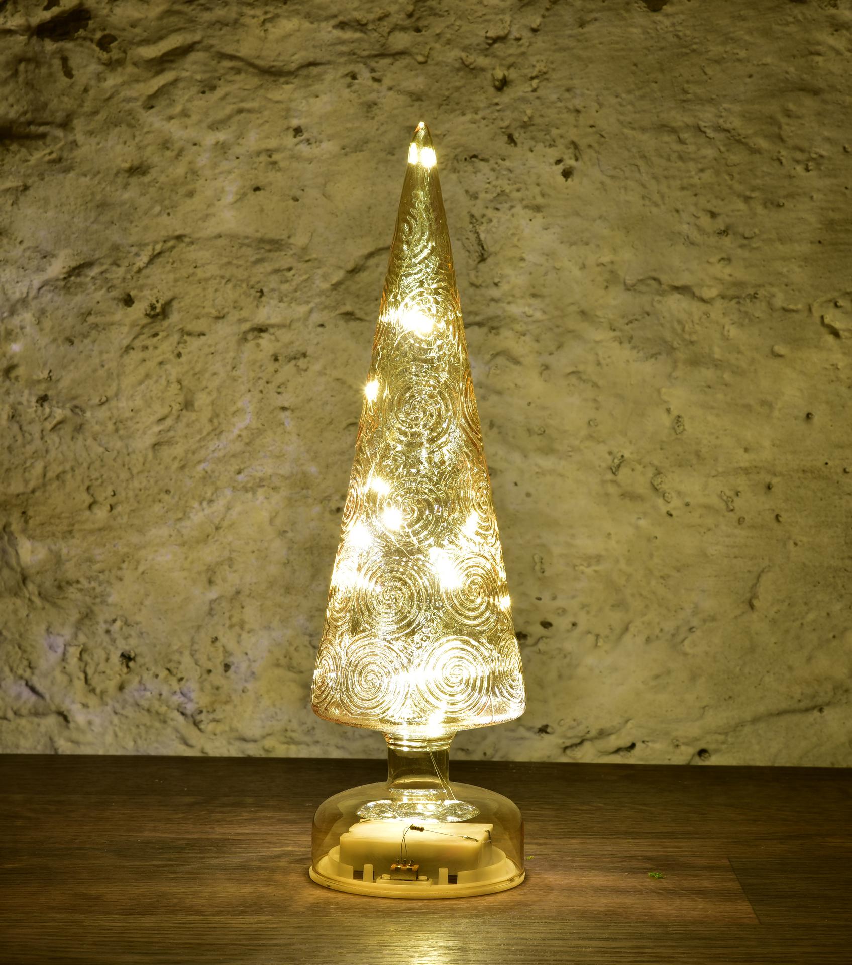 Levně AURELIA | 31 cm LED svítící stromeček | zlatý dekor