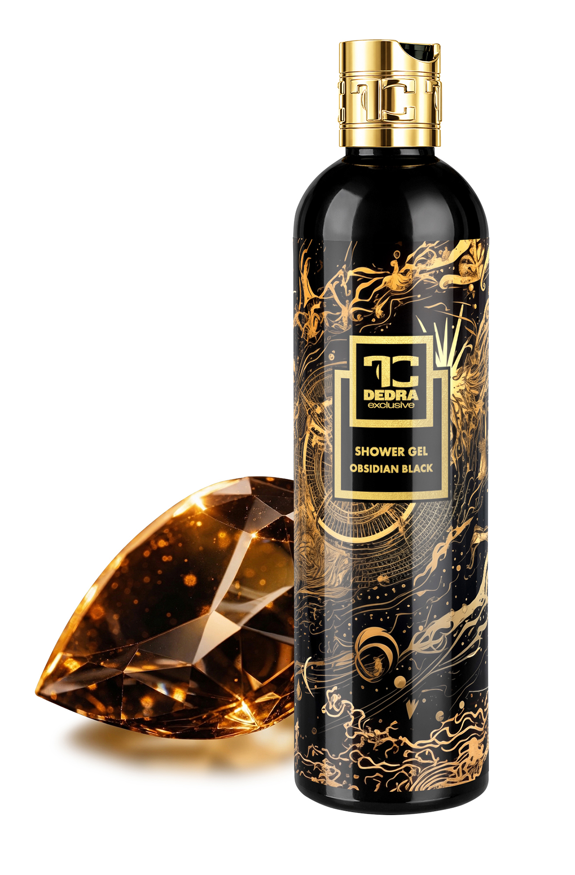 OBSIDIAN BLACK | exkluzivní šetrný sprchový gel s glycerinem & Aloe vera | 320 ml | FC DEDRA exclusive