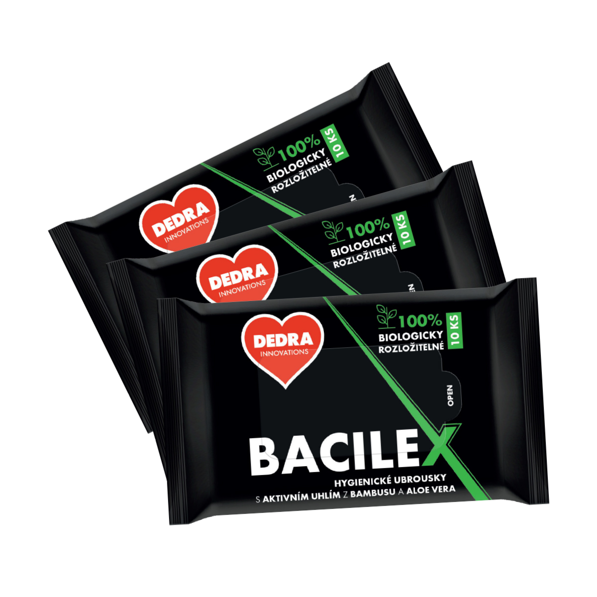 Zestaw 2+1 GRATIS 3 x 10 szt. nawilżane chusteczki higieniczne BACILEX ...