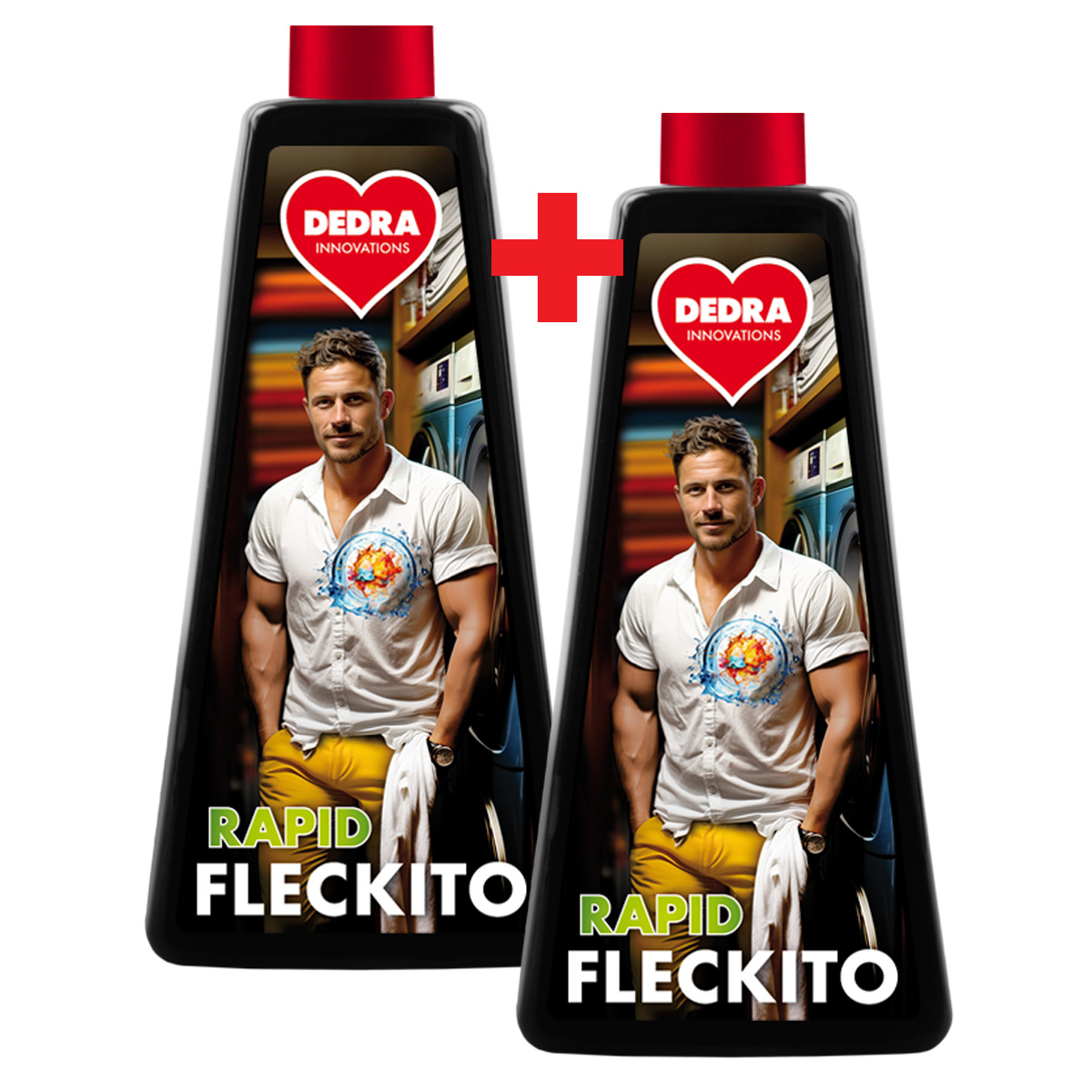 FLECKITO | 2 ks | Sprej na skvrny před praním | RAPID | účinkuje za 3 minuty | 2× 500 ml (náhradní náplňě bez rozprašovače)