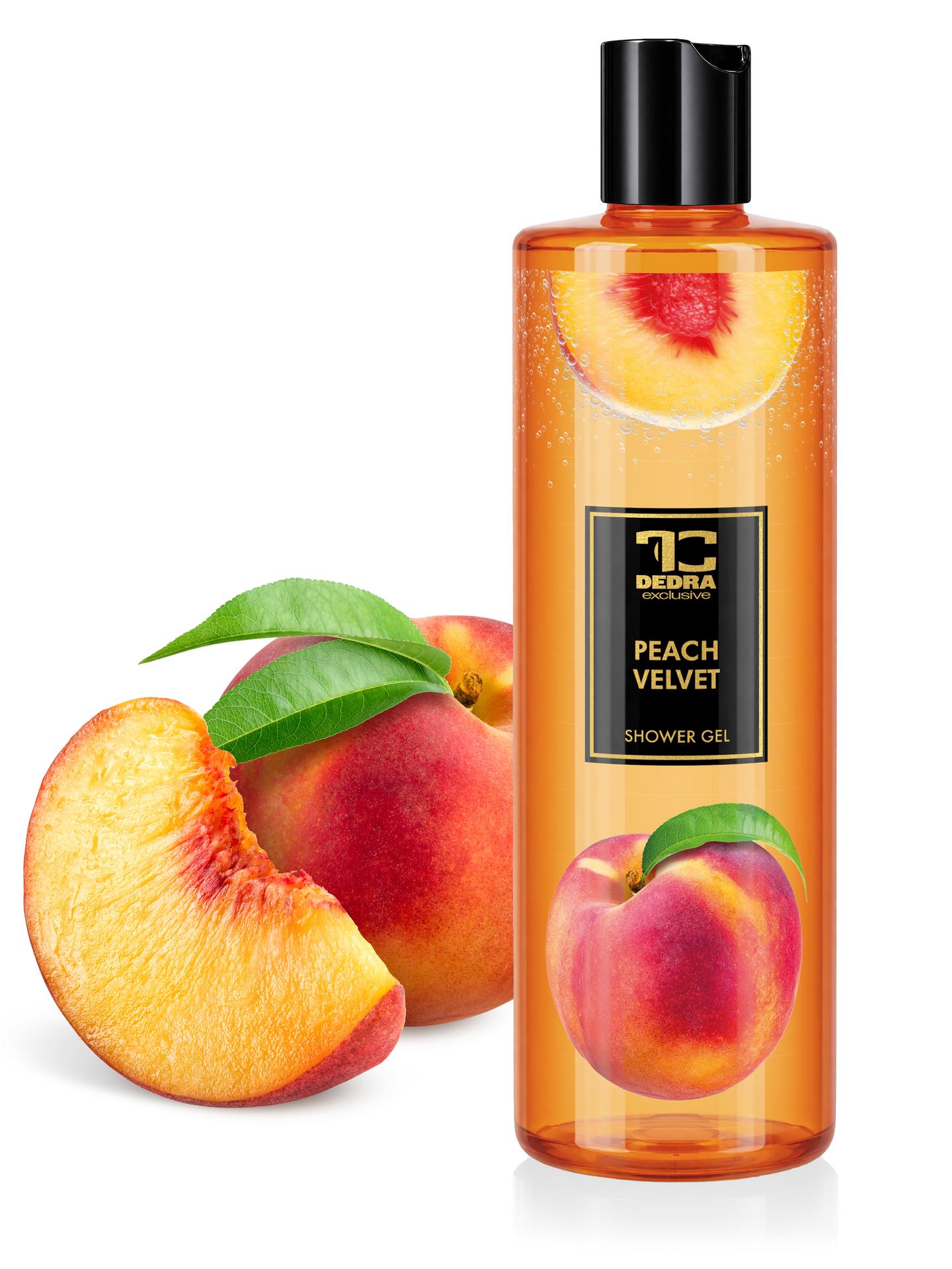 Levně PEACH VELVET | šetrný sprchový gel s glycerinem | 420 ml | FRUITY EDITION