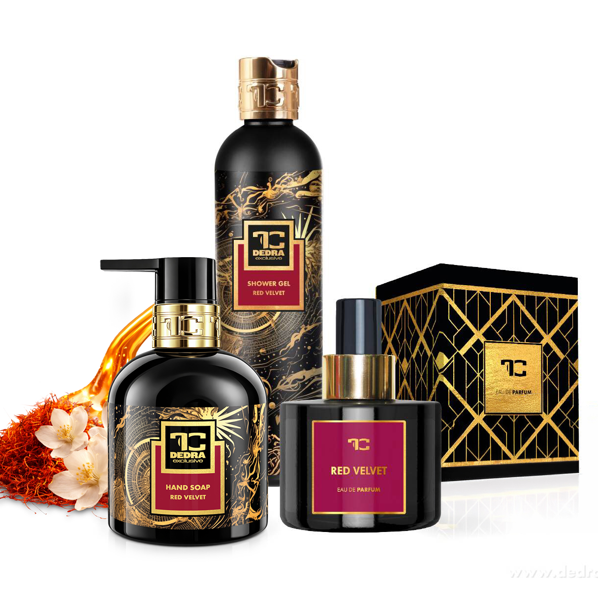 Levně RED VELVET | sada 1+2 ZDARMA | EDP + zvláčňující mýdlo + sprchový gel