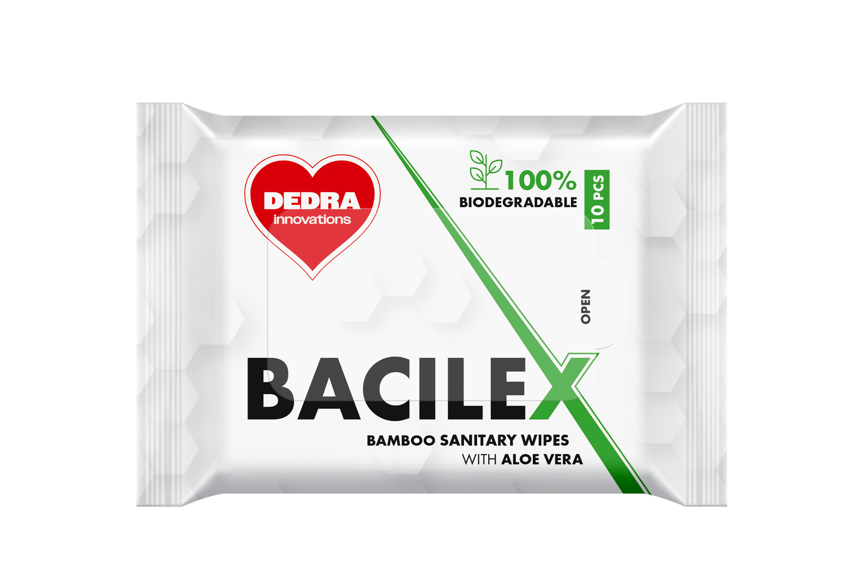 Higieniczne chusteczki nawil�ane z bambusa z Aloe Vera | BACILEX(R) | 10 szt.