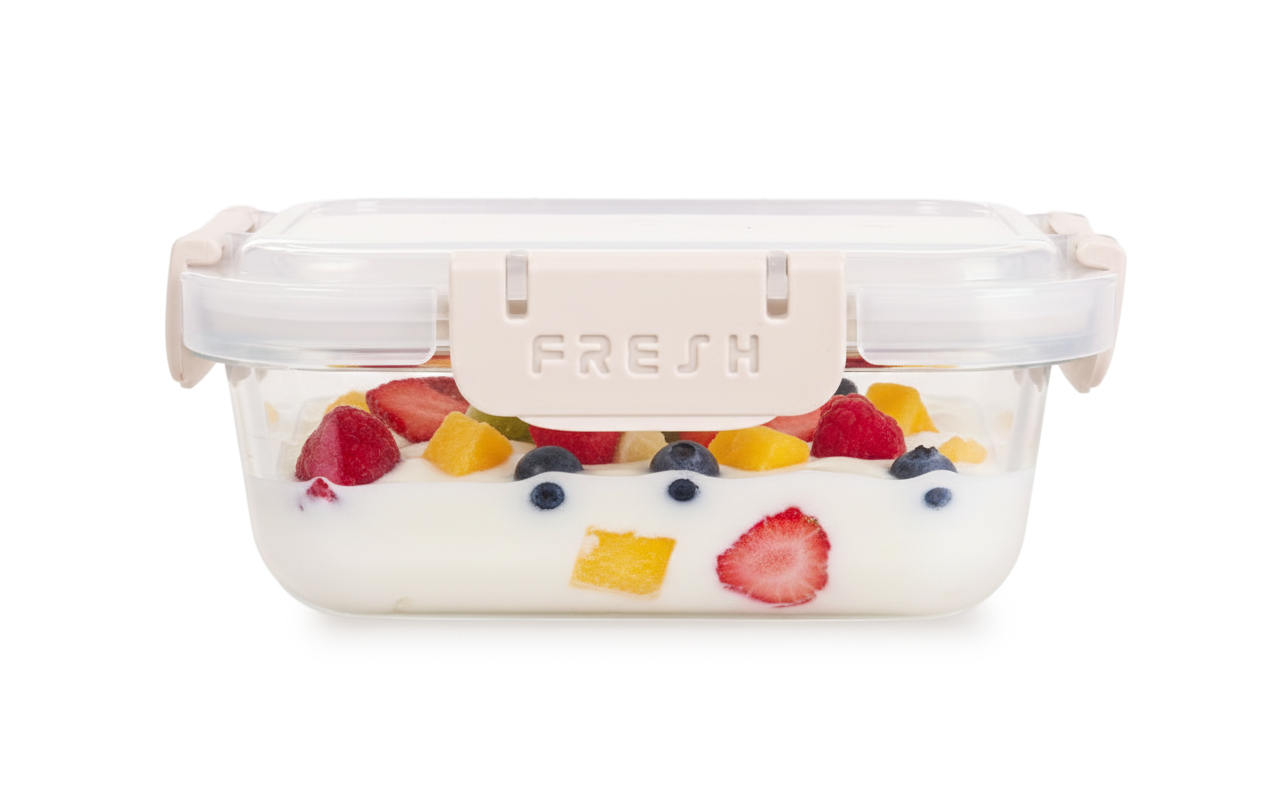 CVAK&CVAK | Skleněná dóza na jídlo 350 ml | béžová