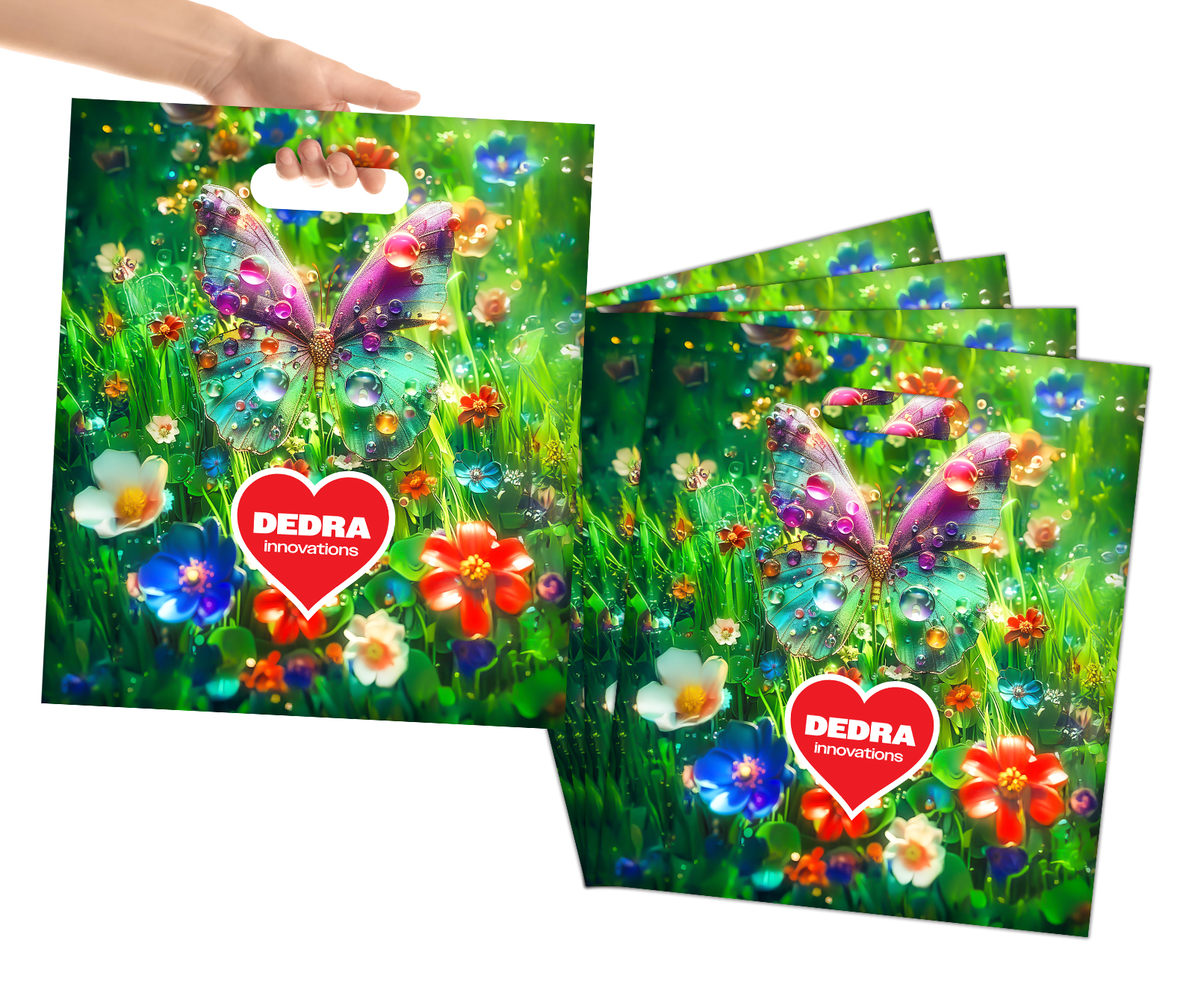 5 szt. | Torebka foliowa dla sprzedawcw | 37  43 cm | caociowy nadruk DEDRA