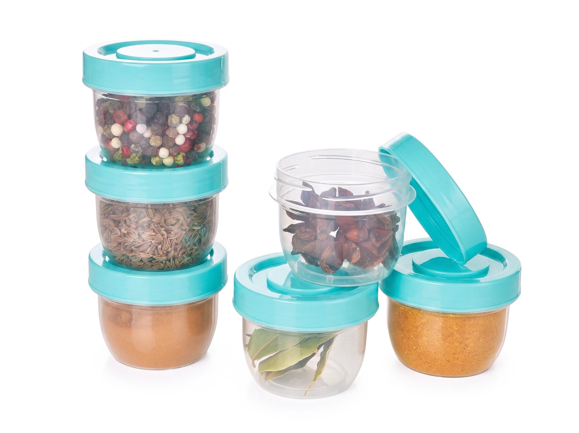 TURQUOISE BOX | zestaw 6 zakr�canych pojemnik�w | 50 ml