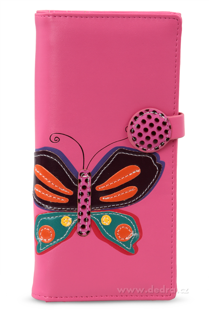 Dámská peněženka, s aplikací motýla